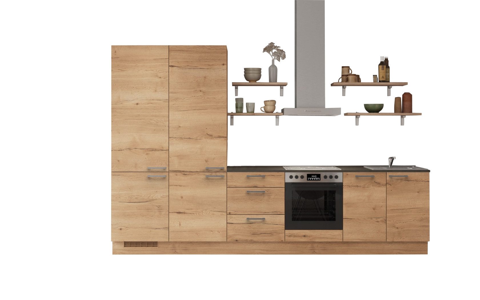 nobilia® Küchenzeile Tiste, individuell anpassbar, gratis Küchenplanung mit Profis, (330 Breite), vormontiert, wahlw. mit E-Geräten, inkl. Lieferung