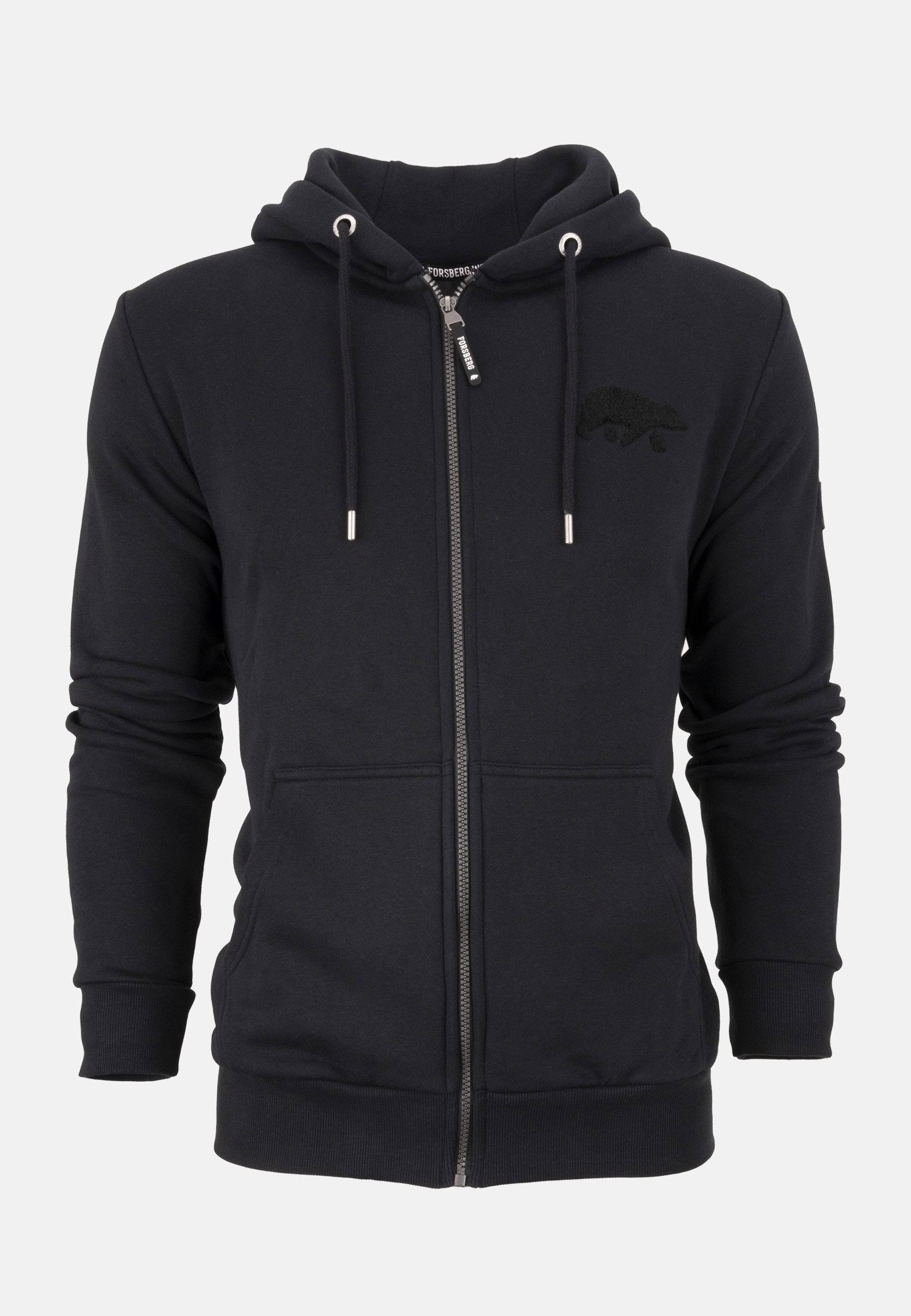 FORSBERG Sweatshirt Zip-Hoodie mit Frottee Logo günstig online kaufen