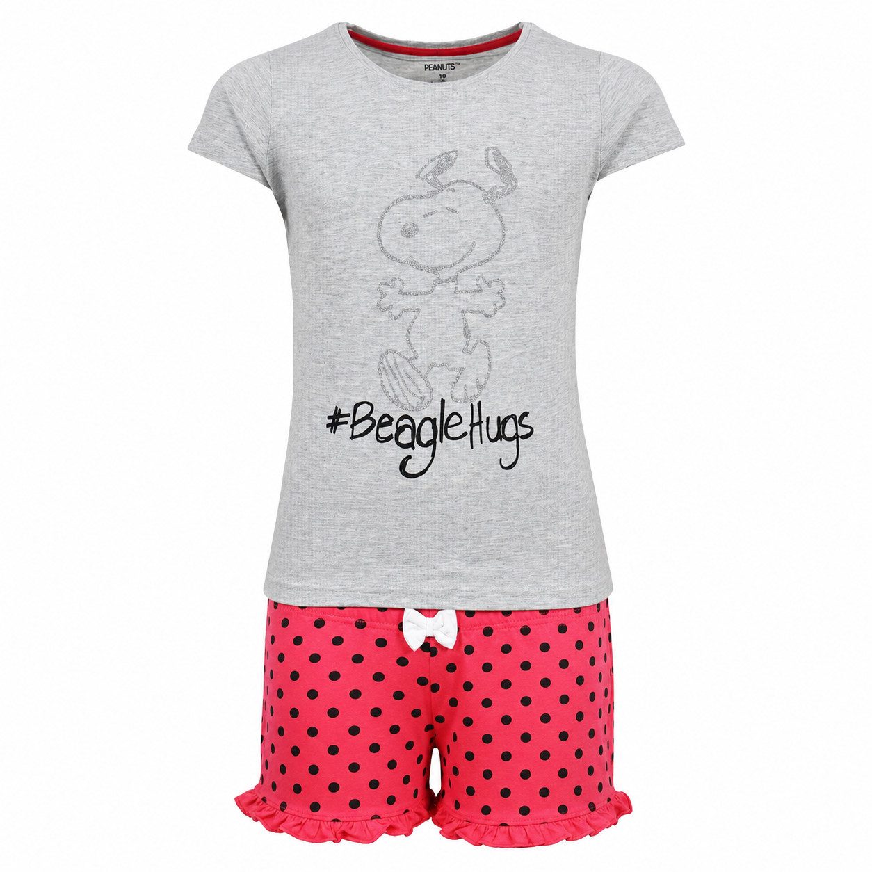 Snoopy Schlafanzug Peanuts Snoopy Mädchen kurzarm Pyjama Shirt Shorts (Set) Gr. 134 bis 164