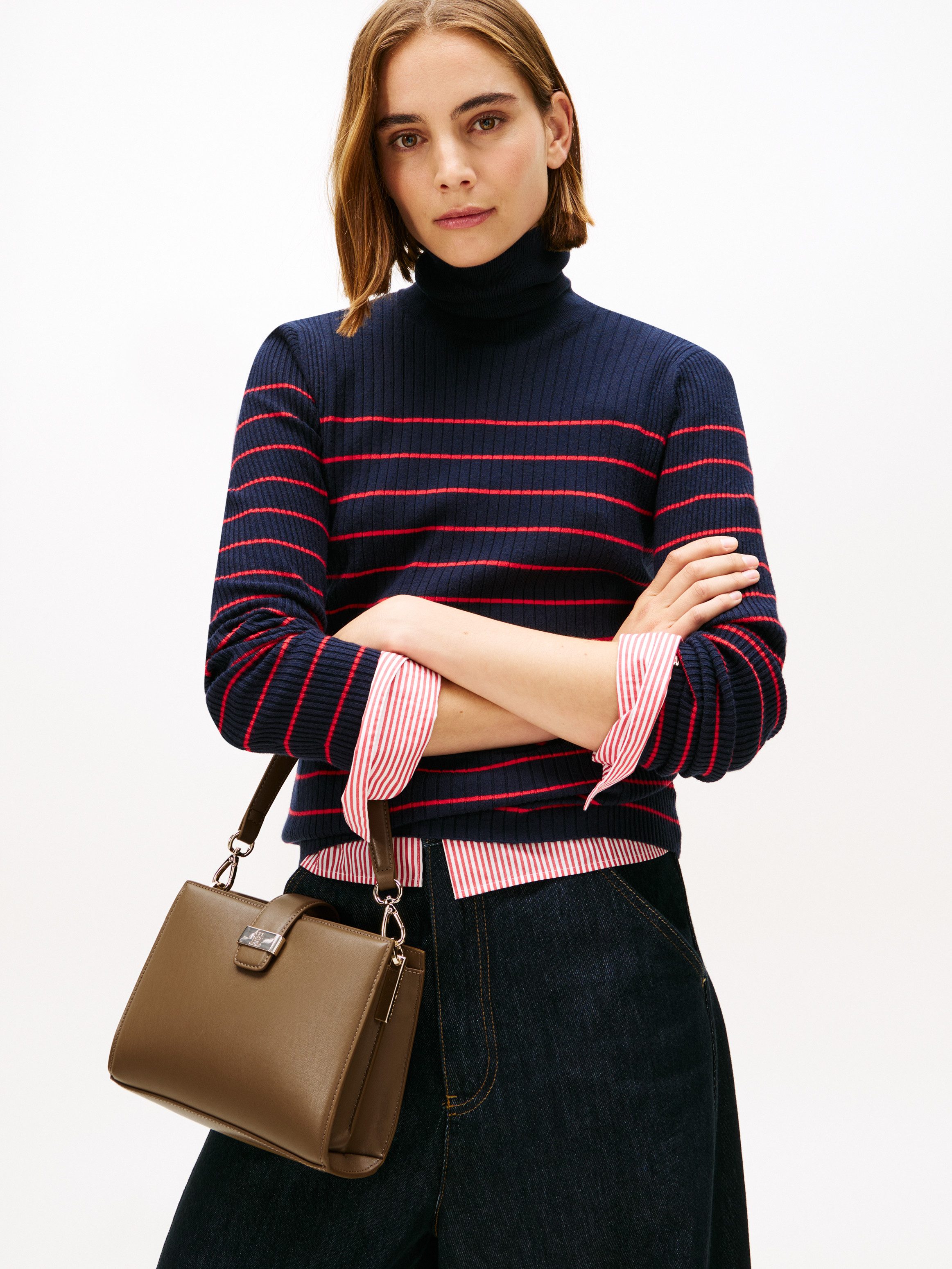 Tommy Hilfiger Satchel TH HERITAGE MINI SATCHEL, Damen Umhängetasche, Tragetasche, Schultertasche mit Logo