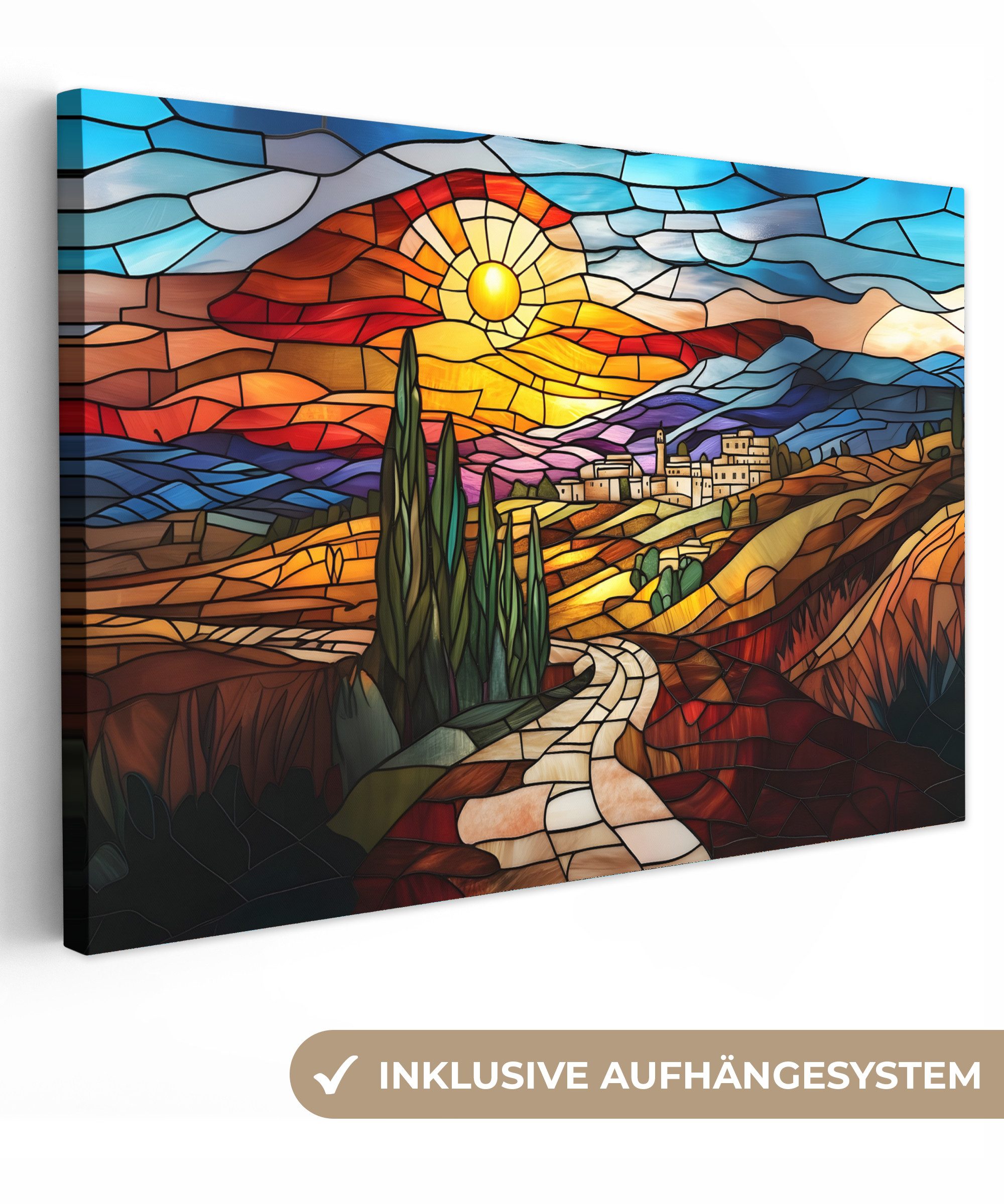 OneMillionCanvasses® Leinwandbild Mosaik - Sonne - günstig online kaufen