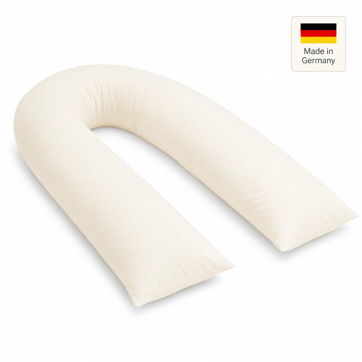 NEXGEN Luxus Baumwollkissen U-förmiges Schwangerschaftskissen 12 ft mit Bezug, Atmungsaktiv, Füllung: 100 % Polyester-Hohlfaser, Seitenschläfer, Bauchschläfer, Rückenschläfer, Spar-Set, Hergestellt in Deutschland, Deluxe Komfort