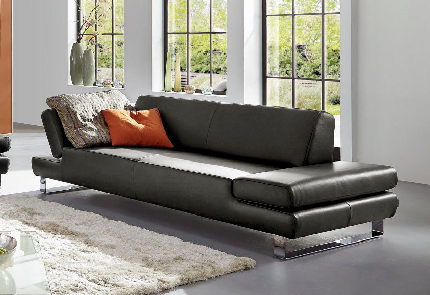 W.SCHILLIG 3-Sitzer taboo Designsofa mit hohem Sitzkomfort, Breite 232cm, Sitztiefe 59cm, mit Normaltiefe, inklusive Armlehnenverstellung