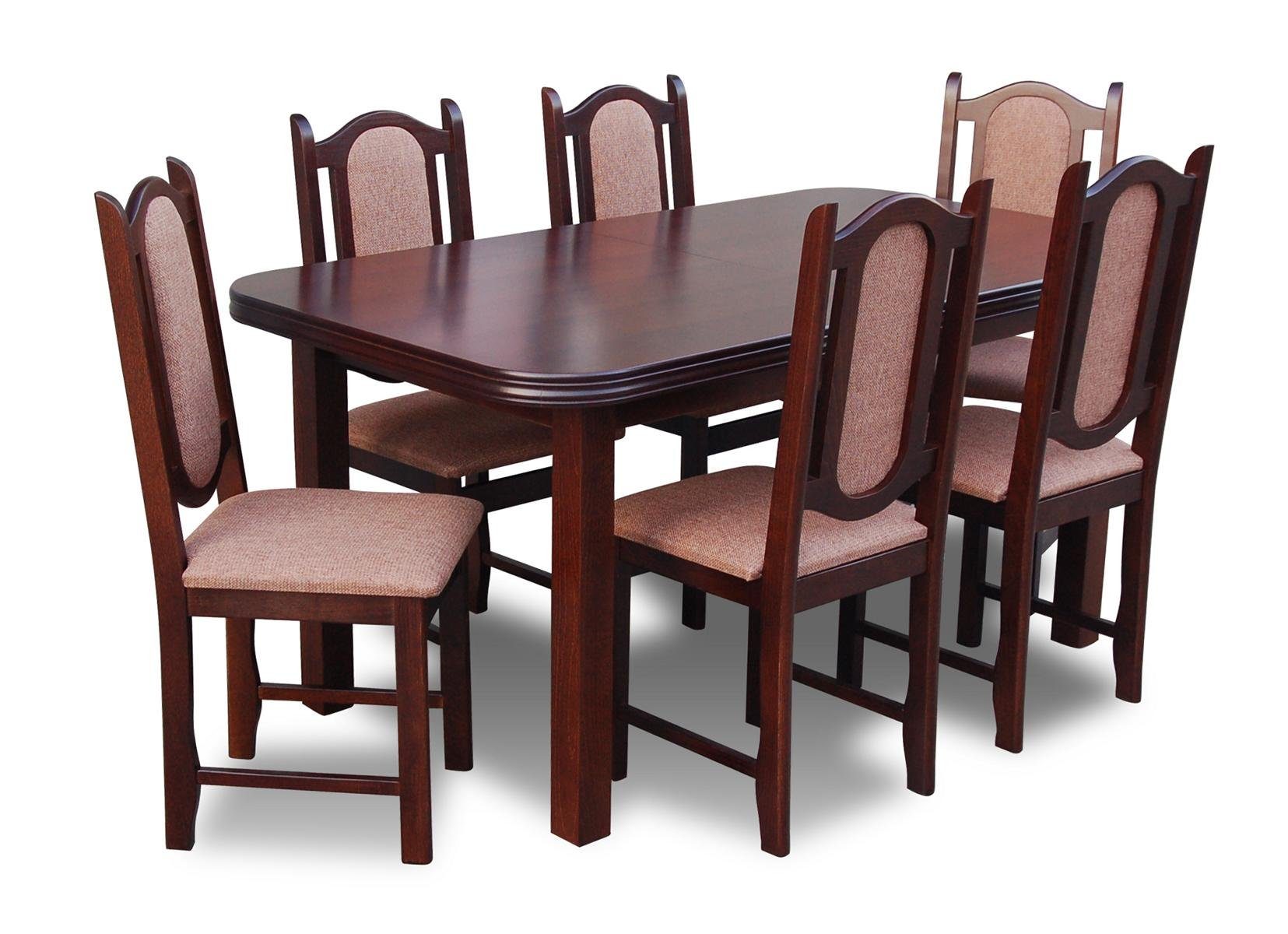 JVmoebel Essgruppe, (7-tlg., 7tlg Esstisch/Stühle), Stühle Esstisch Esszimmer Klassischer Essgruppe Set Tisch