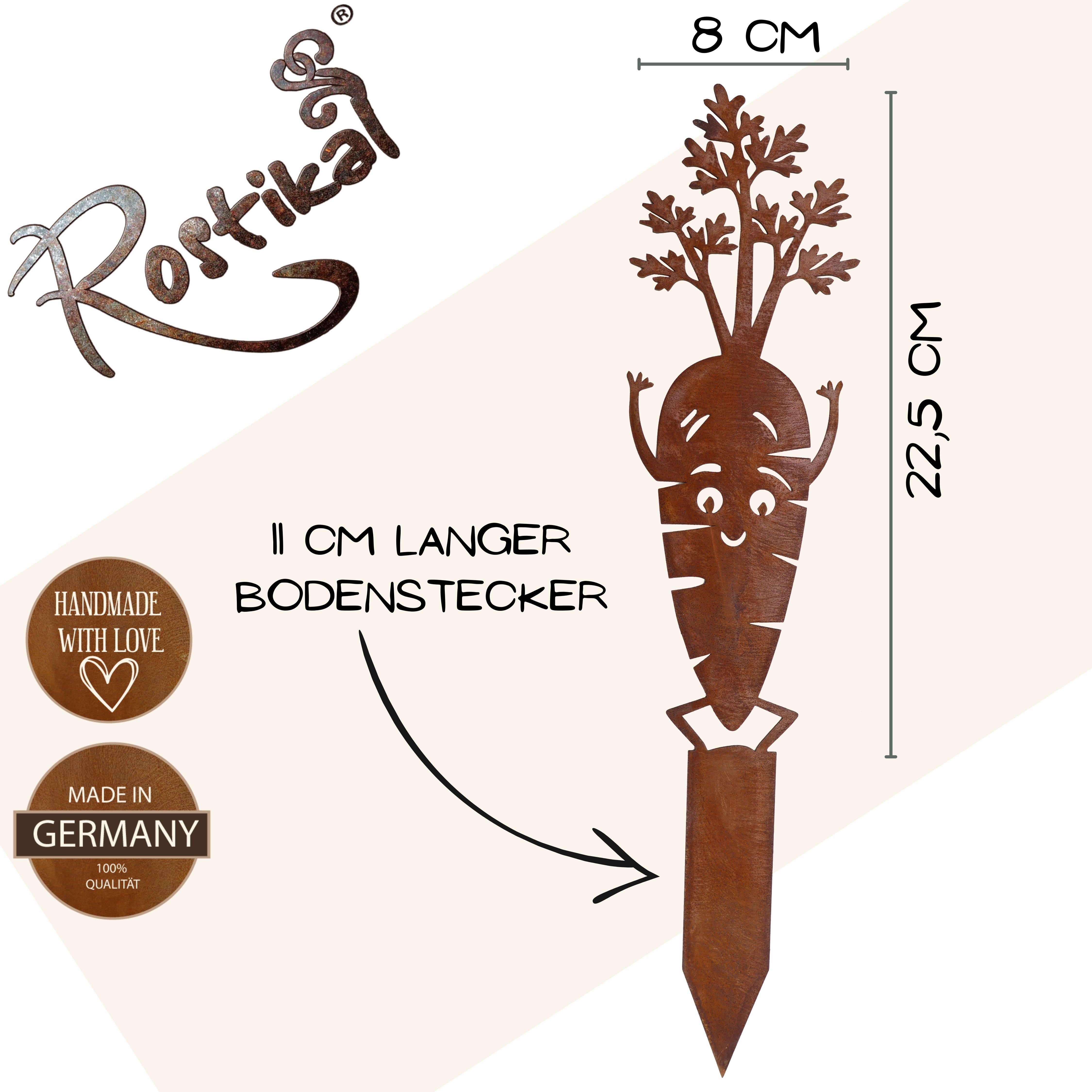 Rostikal Gartenfigur lustige Gartendeko Rost Karotte günstig online kaufen