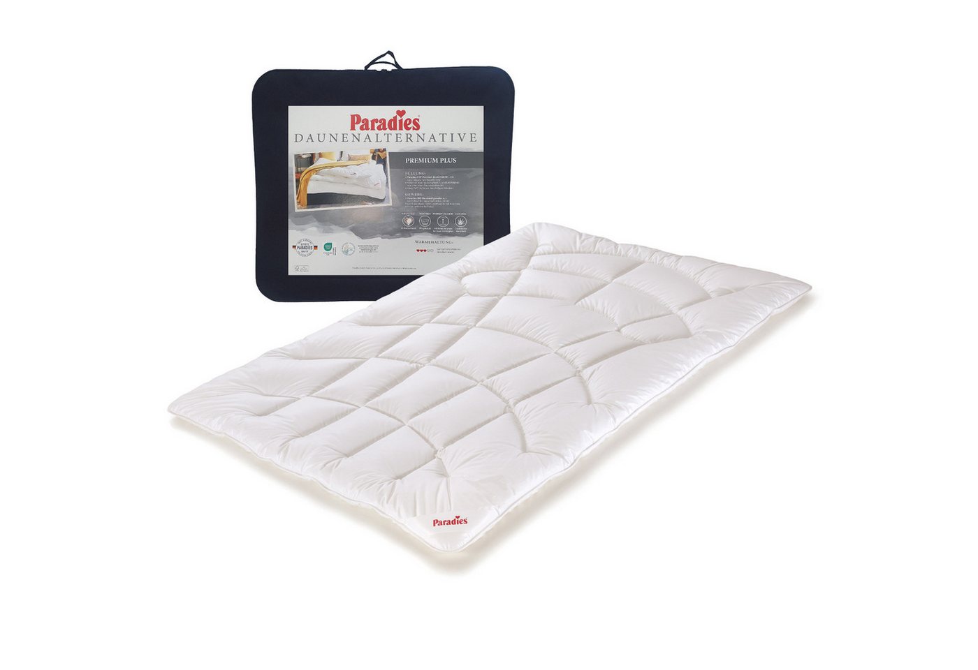 Paradies Kunstfaserbettdecke Paradies Daunen Alternative Remilia medium warm Bettdecke 135x200, Füllung: Paradies Fill Premium Fasertechnologie für dauerhaft bauschiges und kuscheliges Volumen, Bezug: 100% Bio Baumwolle, veredelt mit Aloe Vera, Klimaneutr
