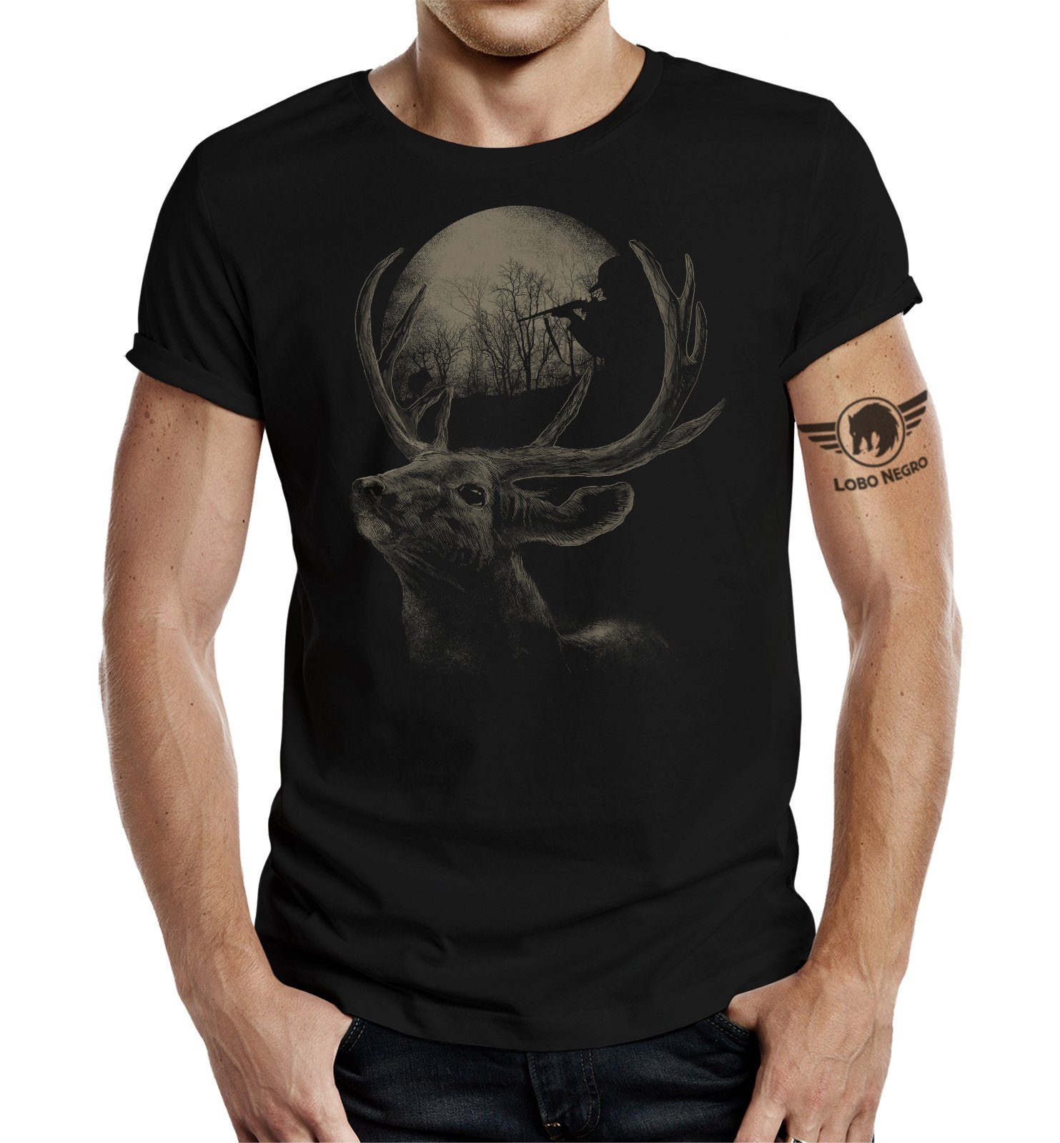 LOBO NEGRO® T-Shirt als Geschenk für den aktiven Jäger: Auf der Pirsch