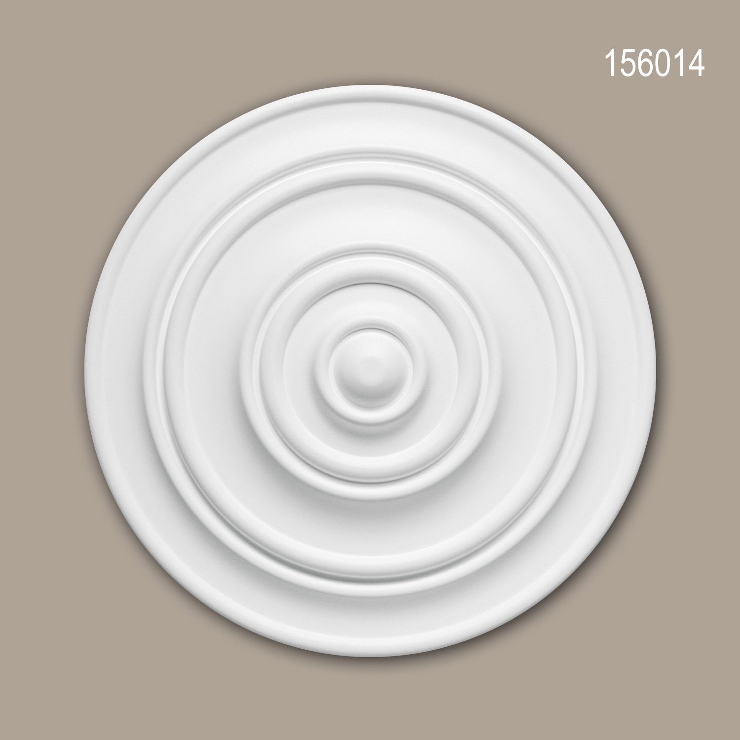 Profhome Decken-Rosette 156014 (Rosette, 1 St., Deckenrosette, Medallion, Stuckrosette, Deckenelement, Zierelement, Durchmesser 34 cm), weiß, vorgrundiert, Stil: Zeitlos / Klassisch