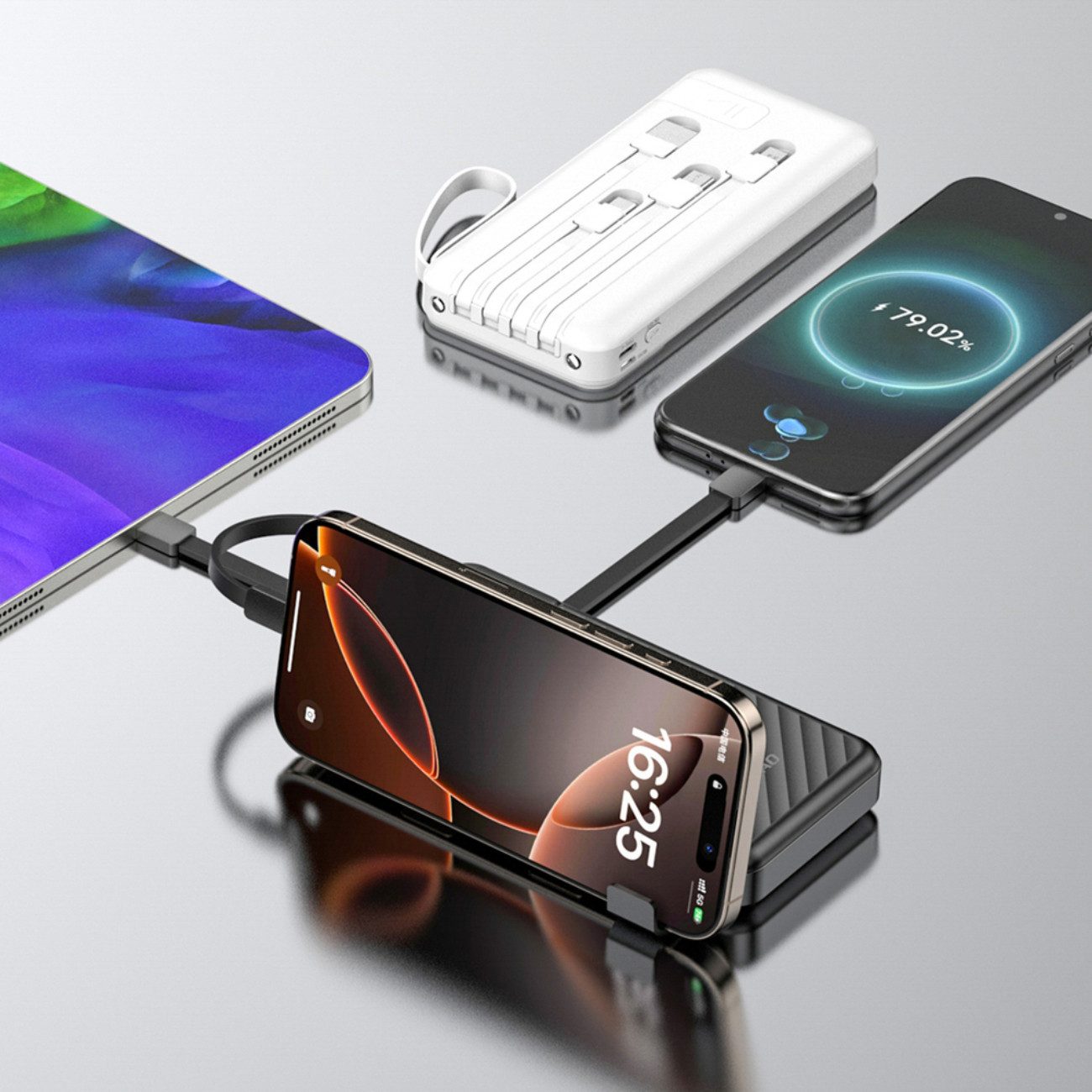 Dudao K11 Powerbank 10000 mAh (5 V), Powerbank mit 4 integrierten Kabeln – Bild 2 von 4