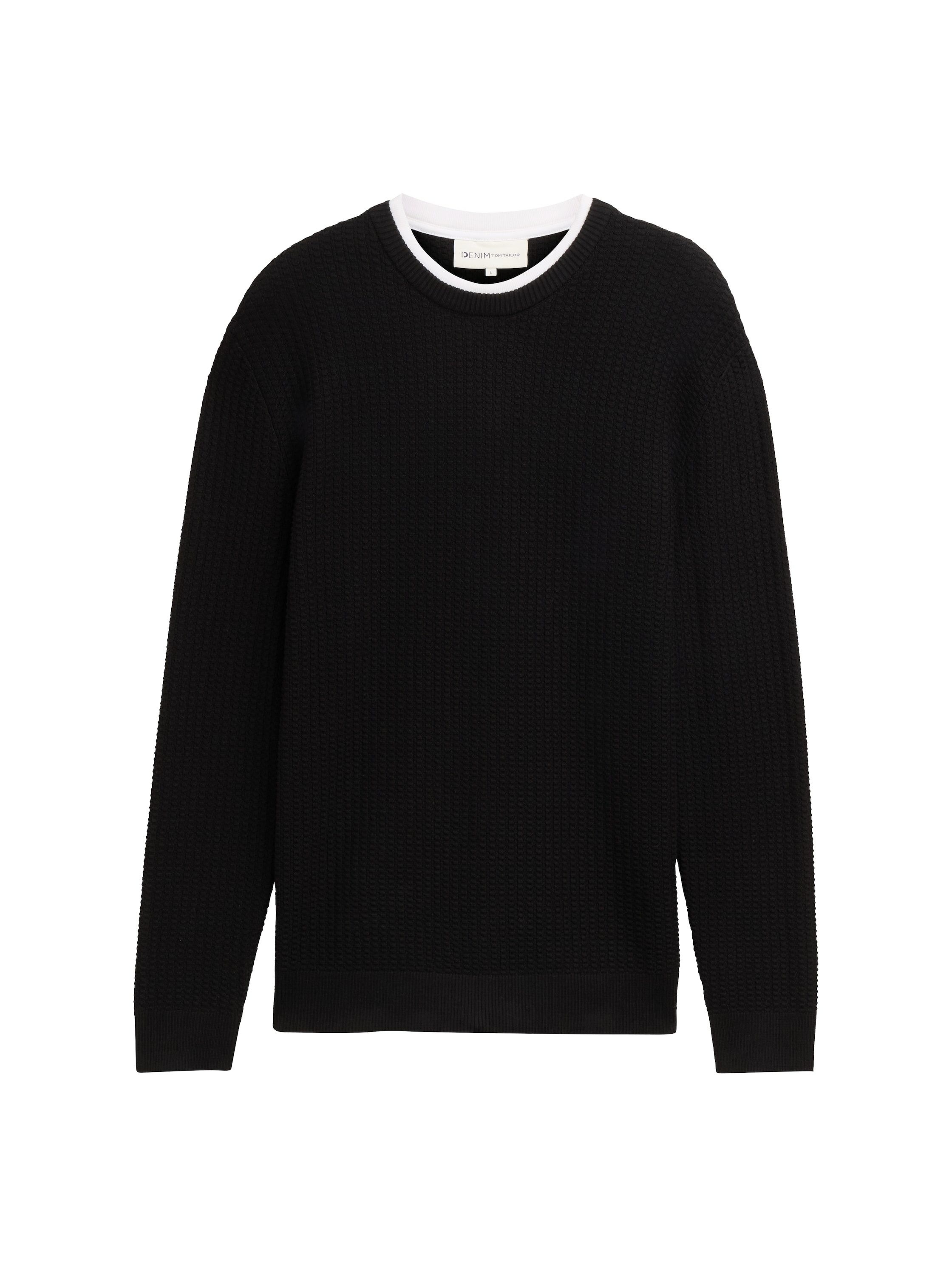 TOM TAILOR Denim Strickpullover in 2-in-1-Look