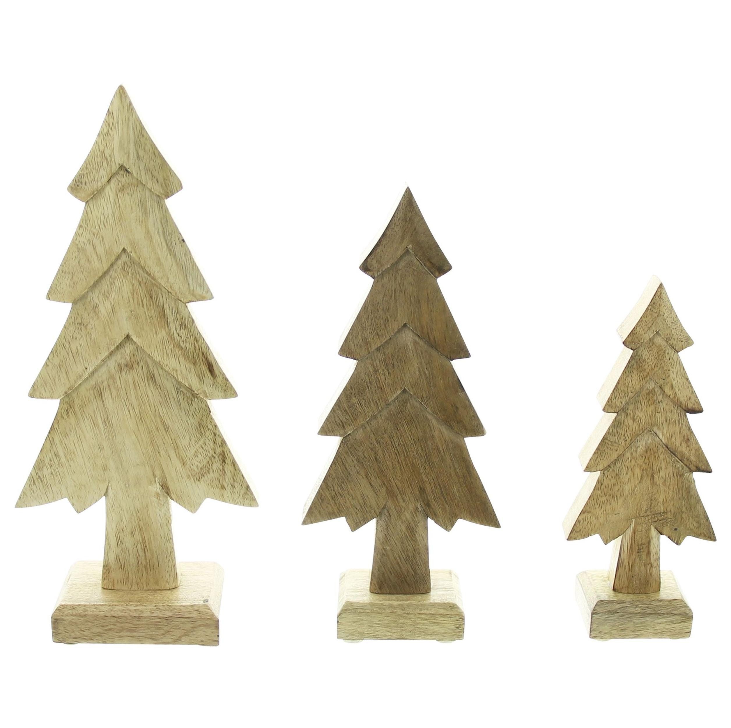 Weihnachtsfigur Tanne "Mangoholz", 3er Set