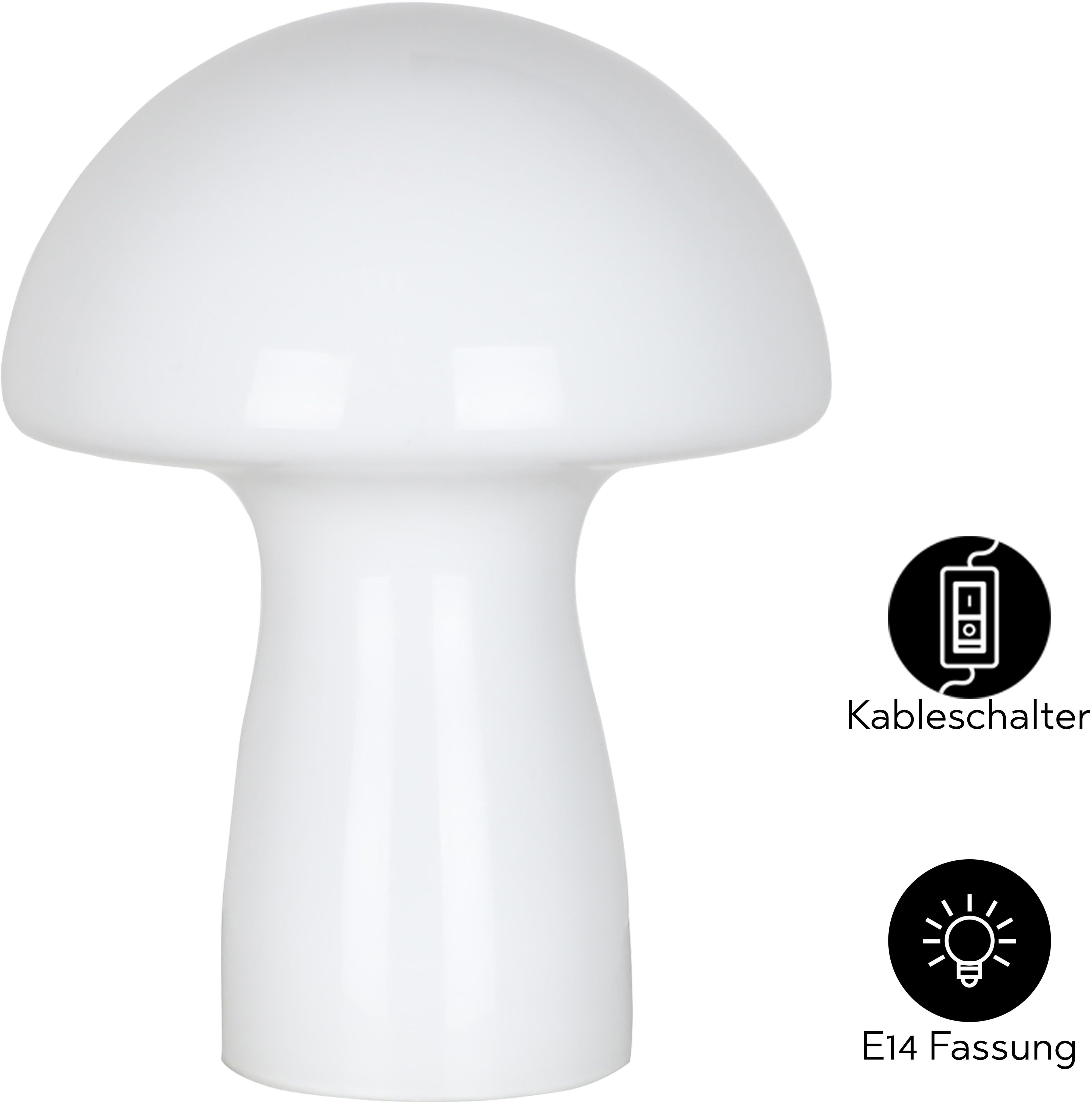 OTTO home Tischleuchte Grunni, ohne Leuchtmittel, Pilz-Tischleuchte: Opalgl günstig online kaufen
