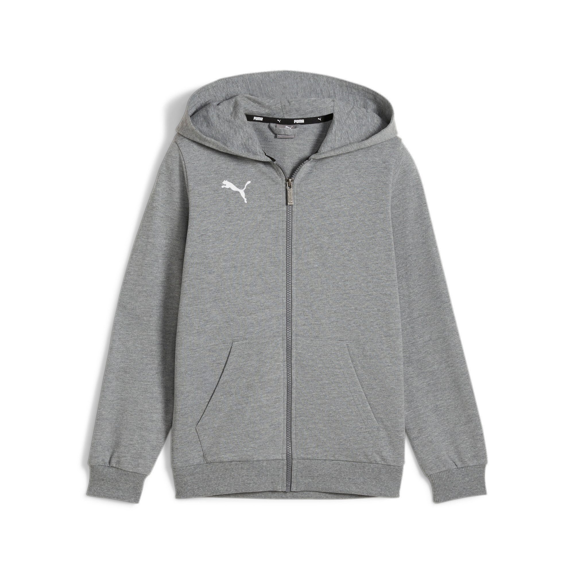 PUMA Kapuzensweatjacke TEAMGOAL CASUALS HOODED JACKET JR mit Kapuze, für Fußball, mit Reißverschluss, Regular Fit
