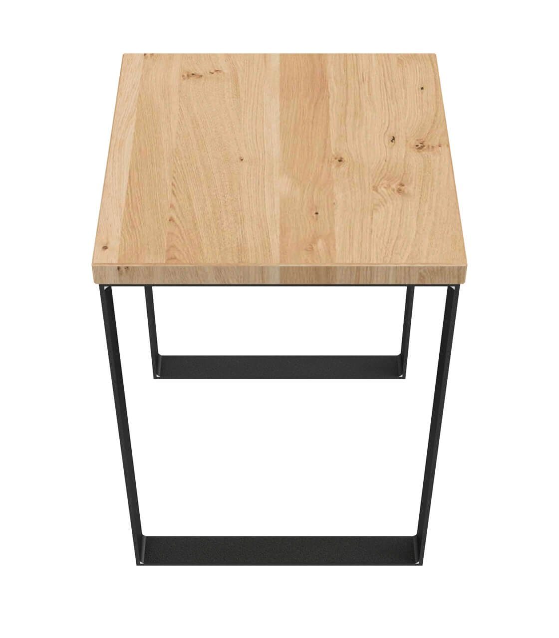 KUNSTLOFT Hocker Spatzl 35x47x35 cm, handgefertigter Sitzhocker aus Wildeiche und Metall