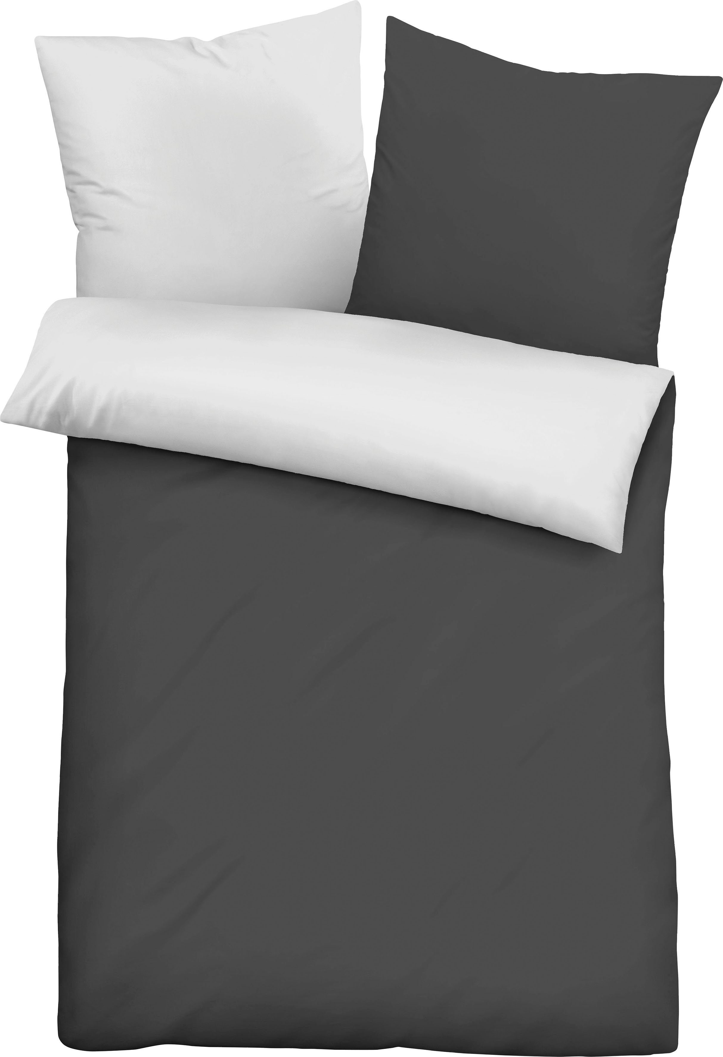 Castell - Markenbettwäsche Bettwäsche 0560500, Microfaser, 2 teilig, Microfaser-Satin,2 teilig, pflegeleichte Bettwäsche mit Reißverschluss