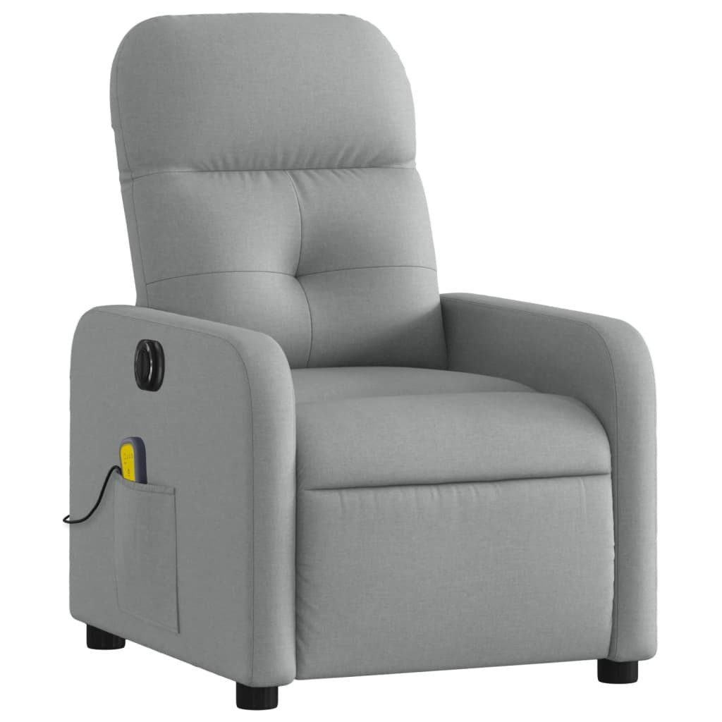 vidaXL Sessel Massagesessel Elektrisch Hellgrau Stoff günstig online kaufen