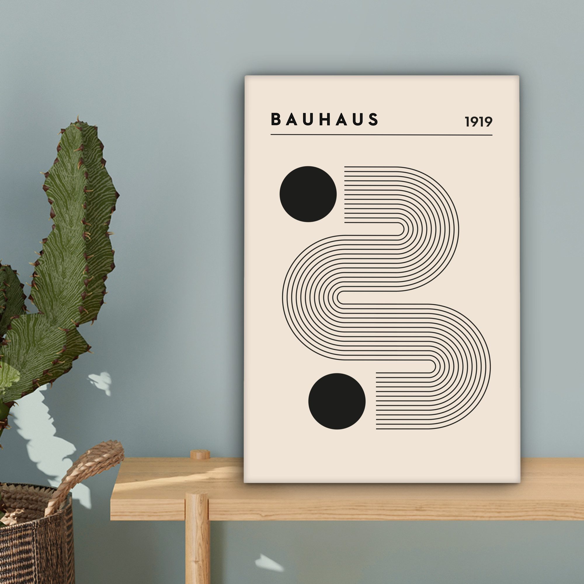 OneMillionCanvasses® Leinwandbild Bauhaus - Abstrakt - Kunst - Vintage - Kunst, Fotodruck (1 St), Leinwand Canvas Wandbild, Wanddekoration 20x30 cm – Bild 3 von 5