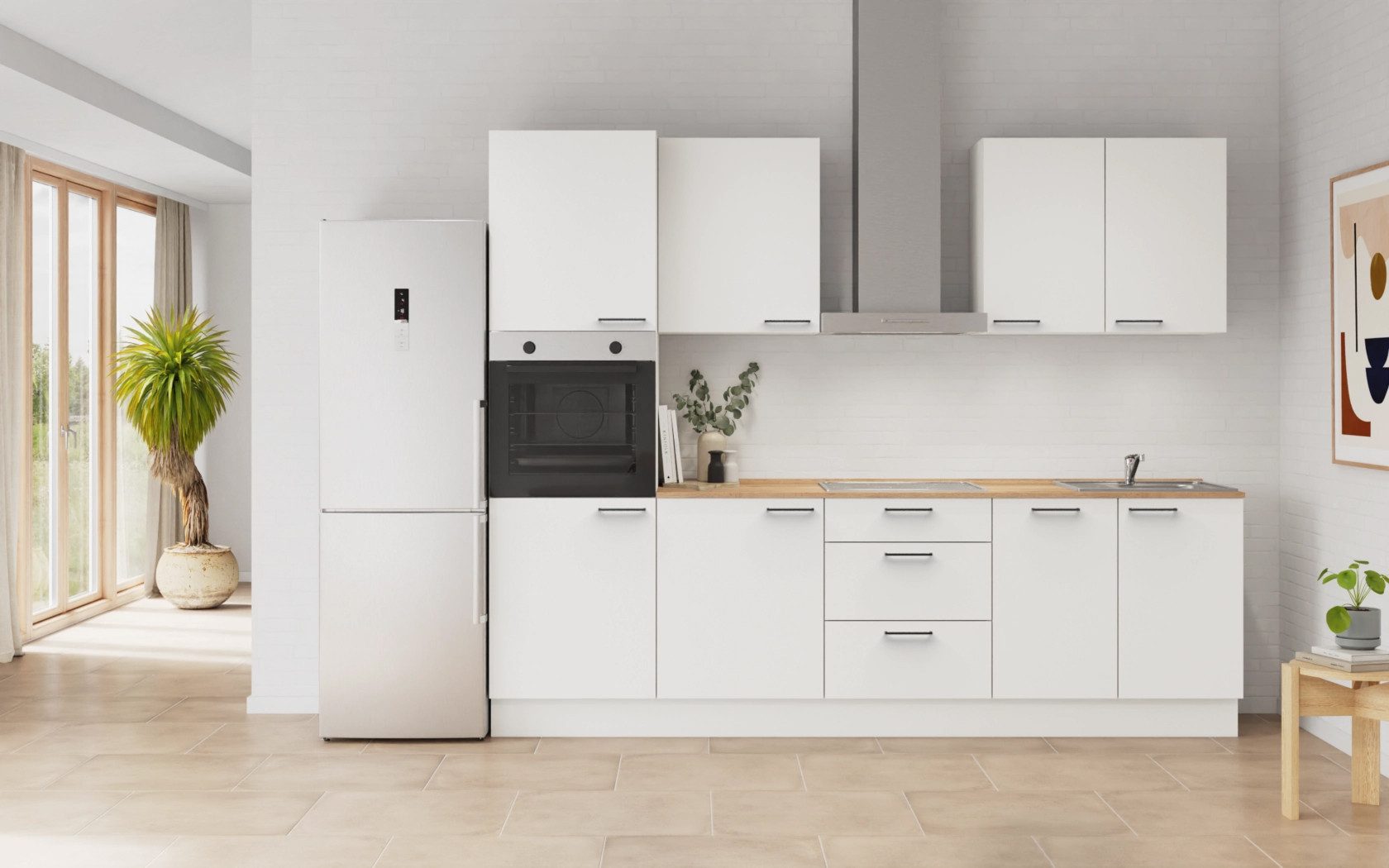 nobilia® Küchenzeile Norr, individuell anpassbar, gratis Küchenplanung mit Profis, (Breite 270 cm), vormontiert, wahlw. mit E-Geräten, inkl. Lieferung