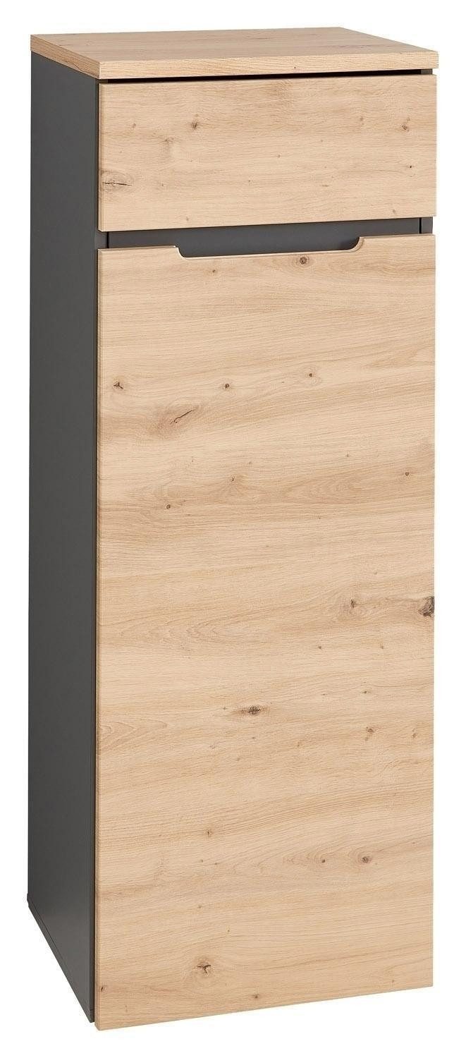 Innostyle Kommode Büroschrank MEMPHIS, Artisan Eiche Dekor, Graphit, B 45 x H 122 cm, 1 Tür