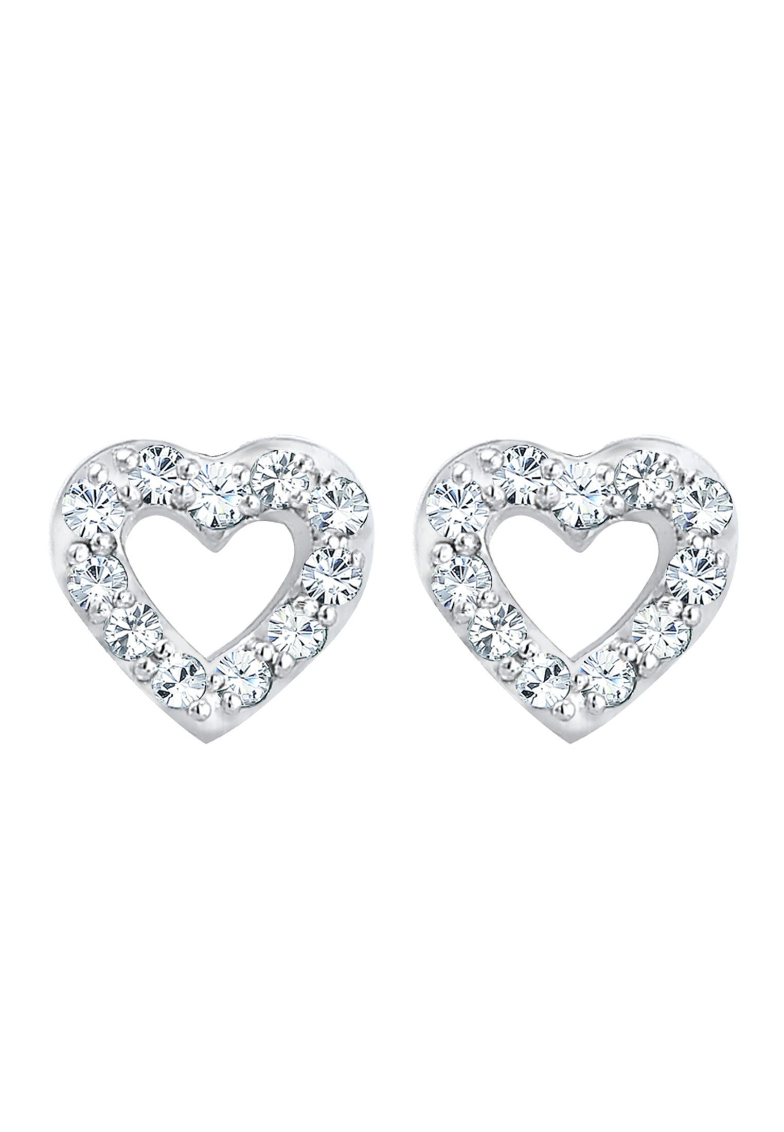 Elli Paar Ohrstecker Ohrstecker Herz mit Kristallen von Swarovski® 925 Silb günstig online kaufen