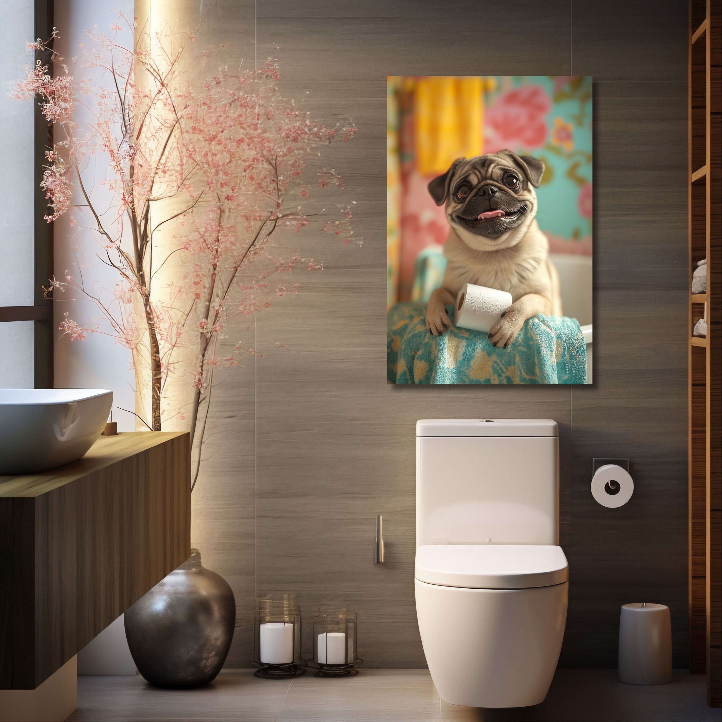 DARO Design Leinwandbild Modern Abstrakt Wandbilder XXL Wandbild Wand Deko Leinwand Bilder, (Mops - Bild groß Wohnzimmer Schlafzimmer Küche Esszimmer Einteilig Hochformat Fotodruck Leinwände Wanddeko Abstrakte Kunst Boho), 30x20cm