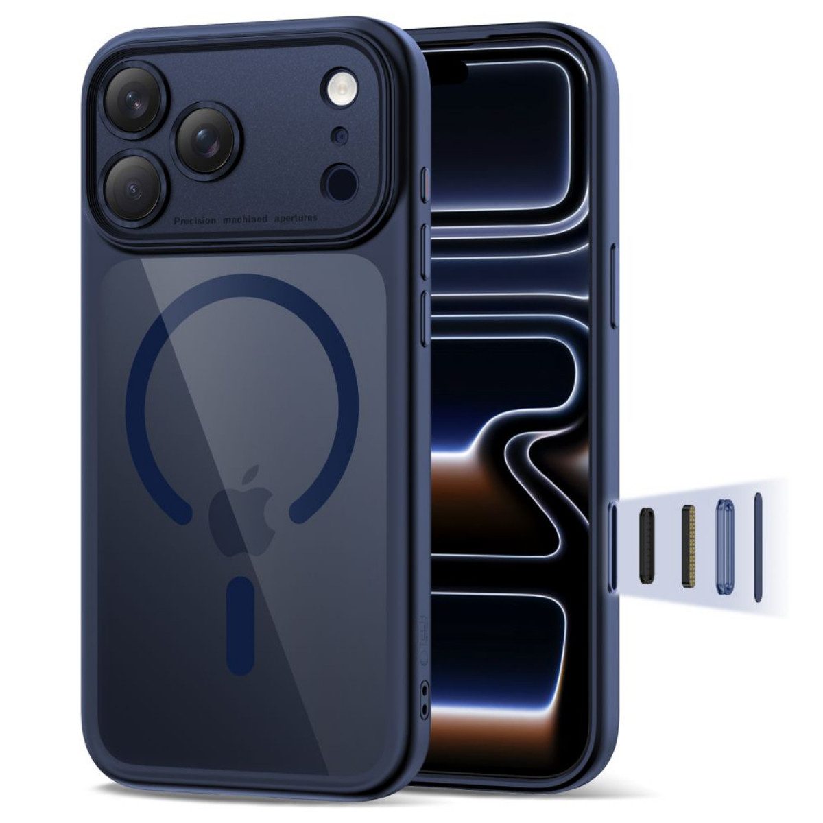 TECH PROTECT Handyhülle Magpeak CC Hybridcase kompatibel mit iPhone 17 Pro mit Magnetring 6,3 Zoll, Hybridcase mit integriertem Magnetring für magnetisches Schnellladen