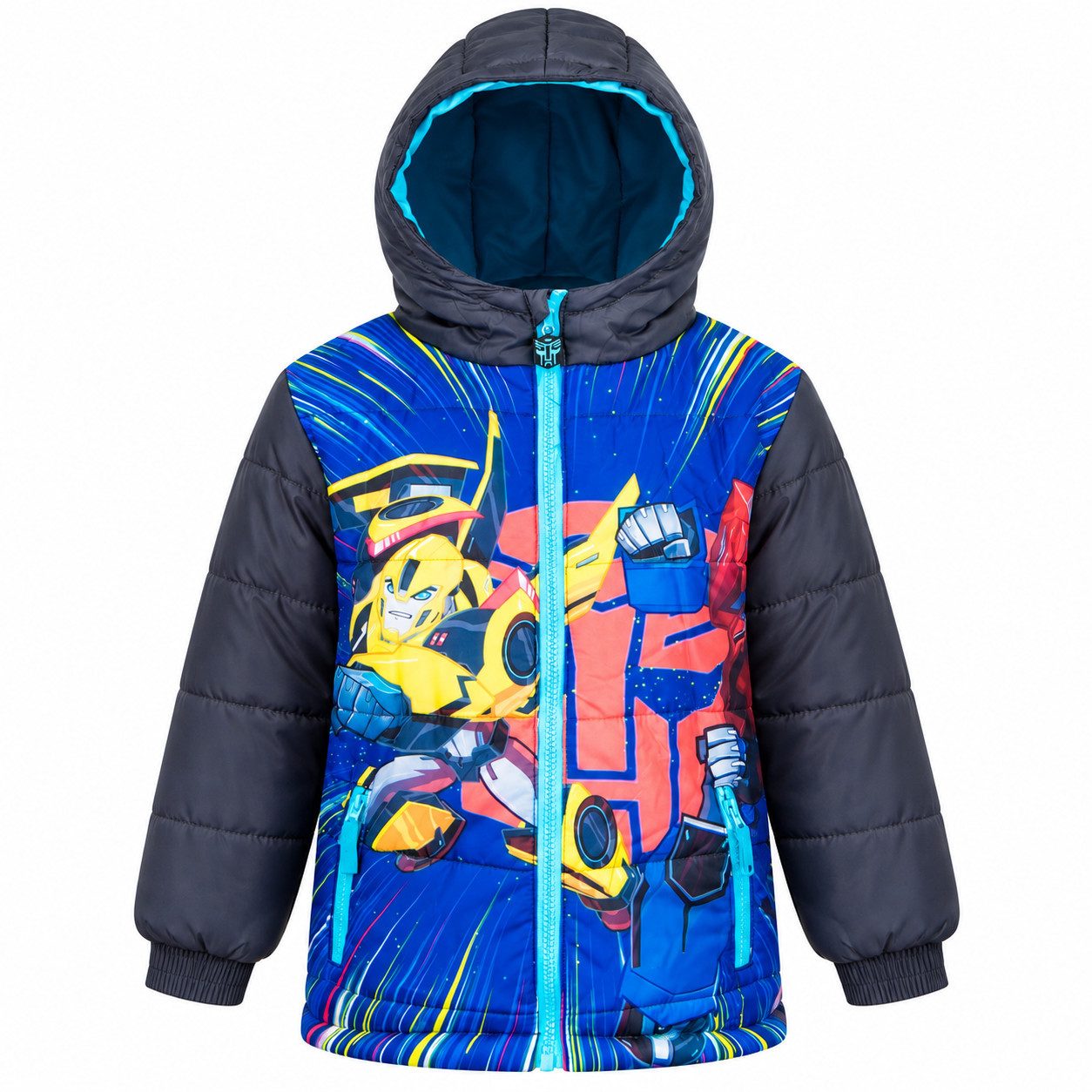 Transformers Winterjacke Bumblebee Optimus Prime Kinder Jacke Gr. 98 bis 128, in Blau oder Schwarz