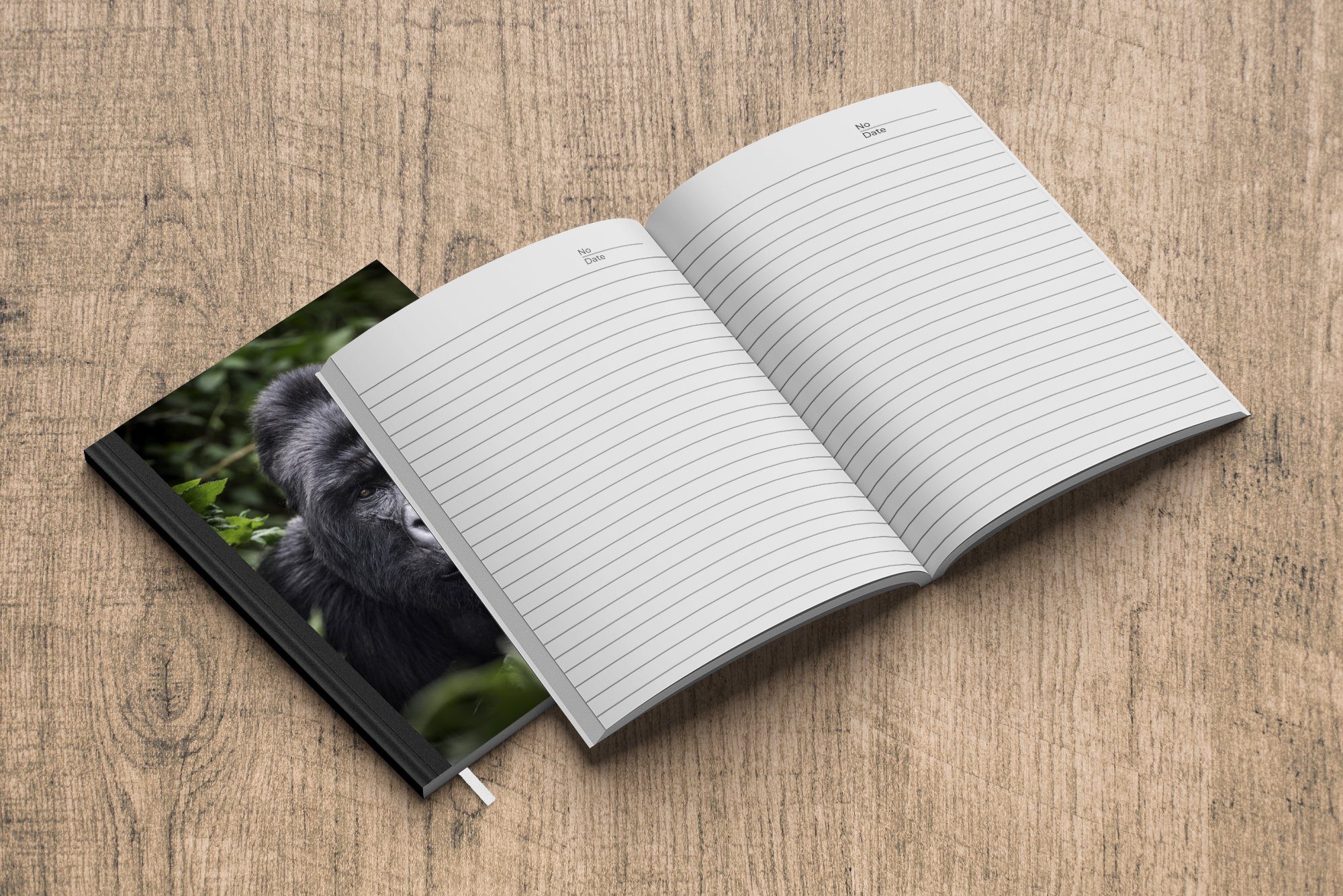 in A5, Journal, 98 Seiten, Haushaltsbuch Notizheft, schaut die Tagebuch, mit perlweißen Gorilla Kamera, Notizbuch Merkzettel, MuchoWow Augen seinen