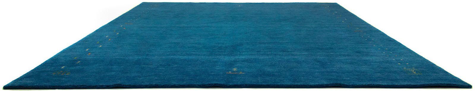 GABBEH reine blau 18 mm, Bordüre, Schurwolle morgenland, rechteckig, bunte FEIN FENTH, Wohnzimmer Höhe: Wollteppich