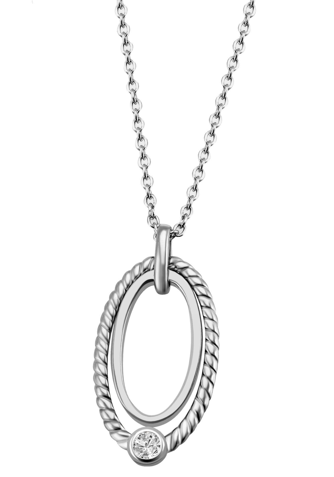 Kette mit Anhänger Schmuck Geschenk Silber 925 Halsschmuck Halskette Ankerkette Oval