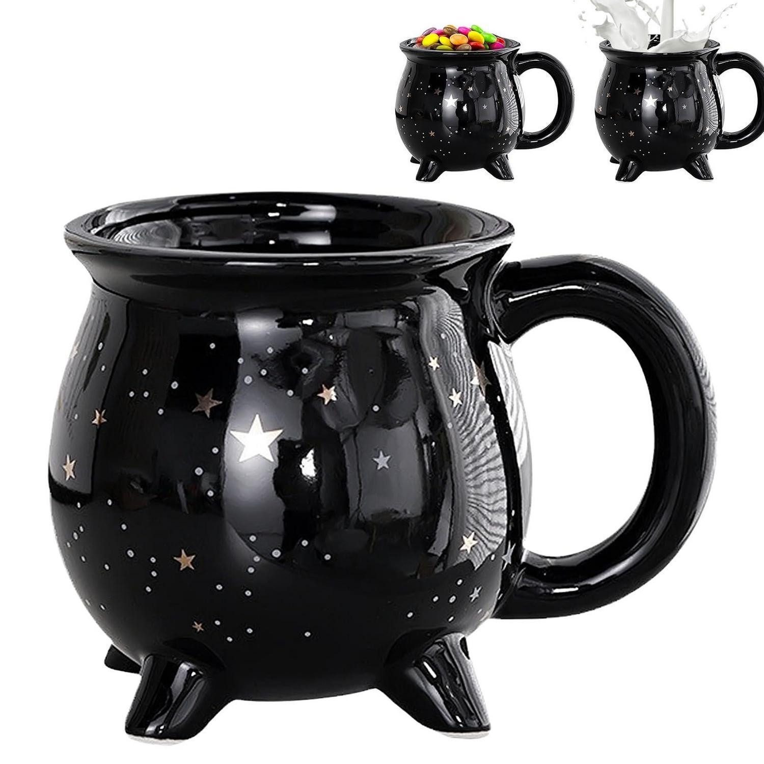 LuxusKollektion Tasse Kaffeebecher Hexenkessel Sterne 350ml Keramik, Keramik