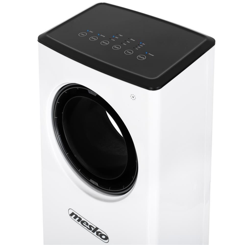 Mesko Ventilatorkombigerät MS 7856 3in1 Verdunstungskühler, Turmventilator, Wassertank, LED-Bedienfeld, Fernbedienung, Timer, weiß