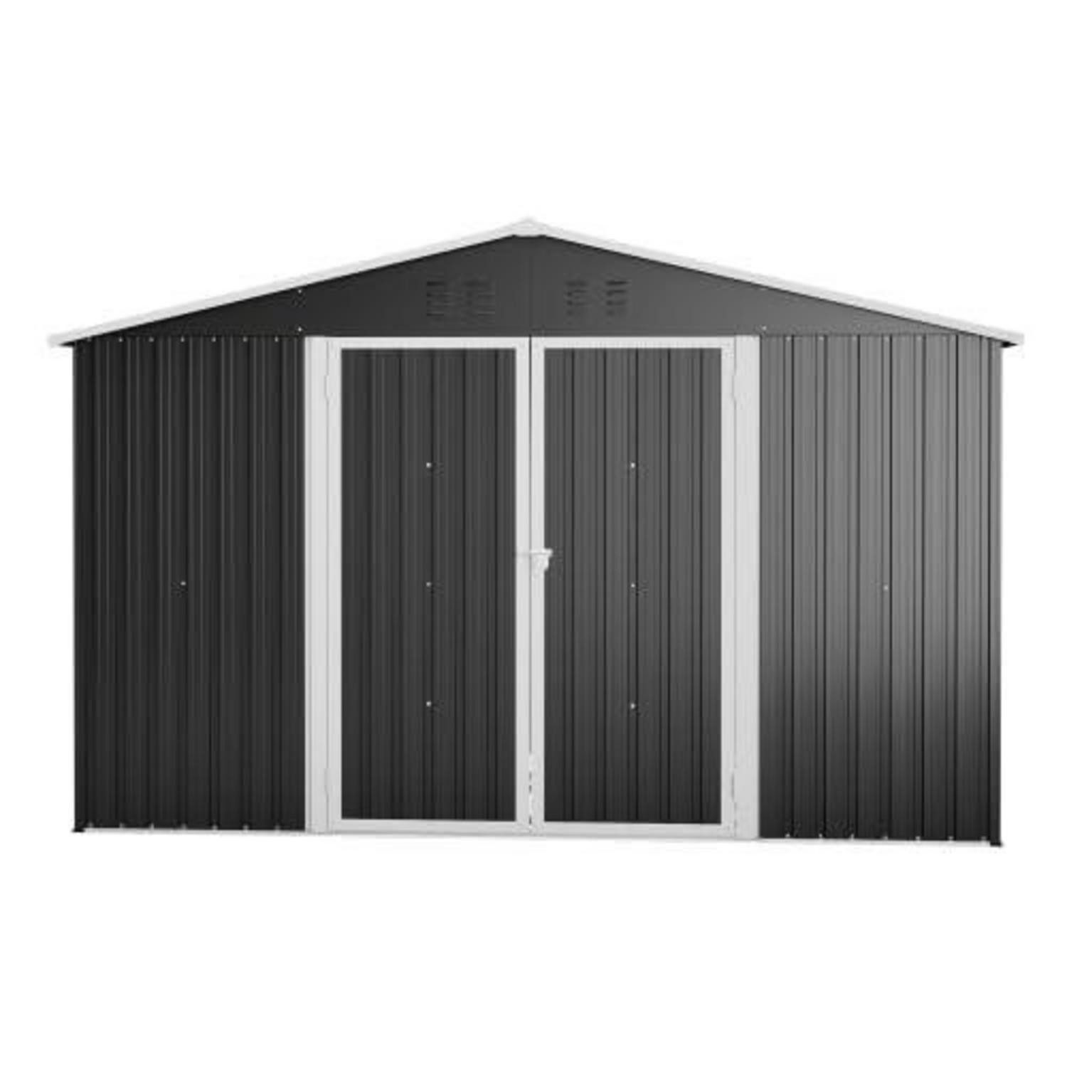 LuxusKollektion Gerätehaus Geräteschuppen Metall Schwarz 300x252cm Satteldach, (1 St)
