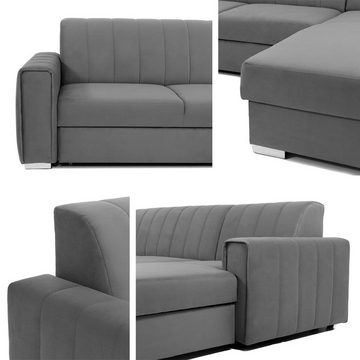 MIRJAN24 Ecksofa Kenzo, mit Bettkasten und Schlaffunktion, Polsterecke, L-Form Couch