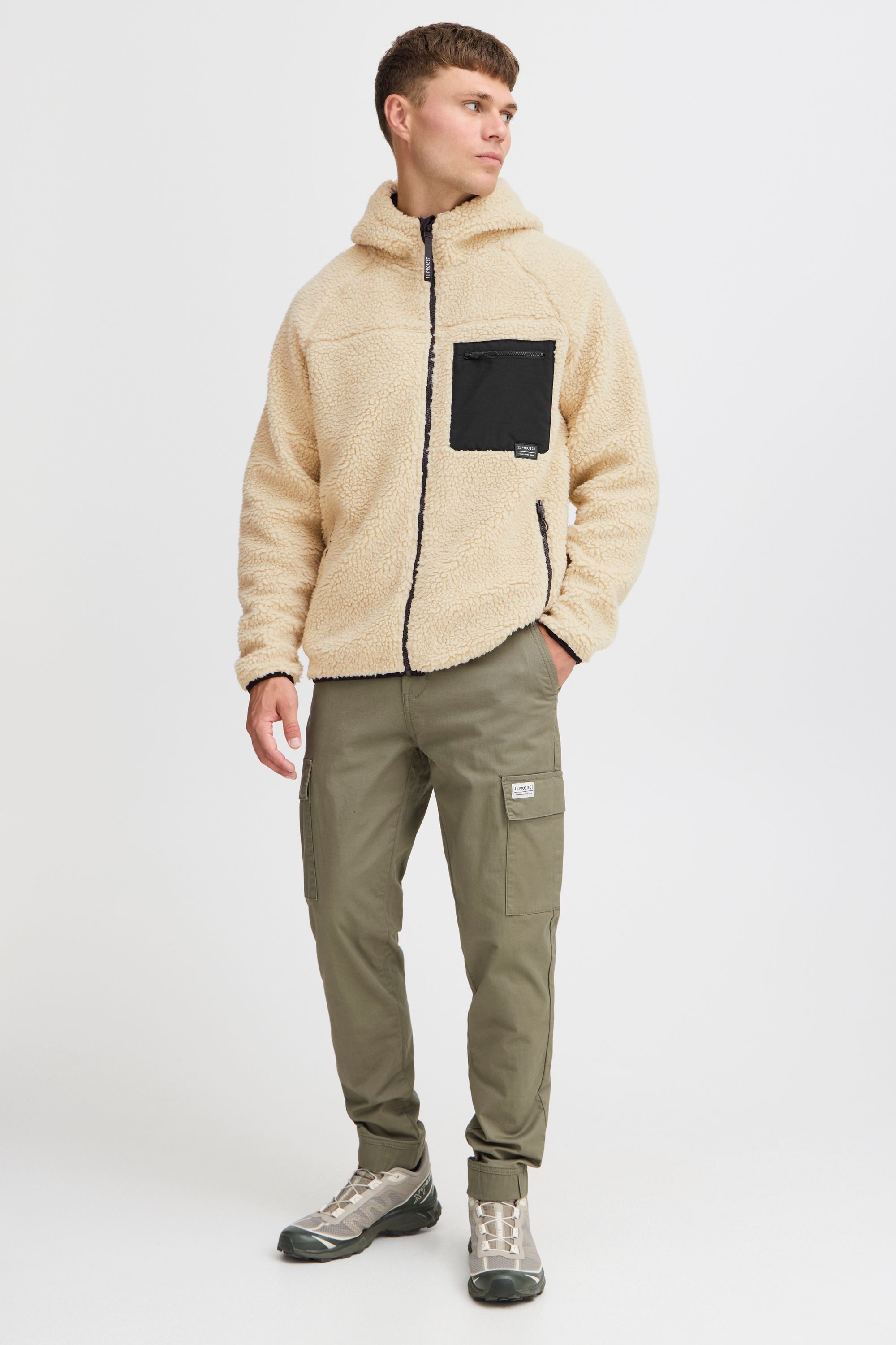 11 Project Fellimitatjacke SDHPRROMENEO Modische Teddyjacke mit Kapuze günstig online kaufen