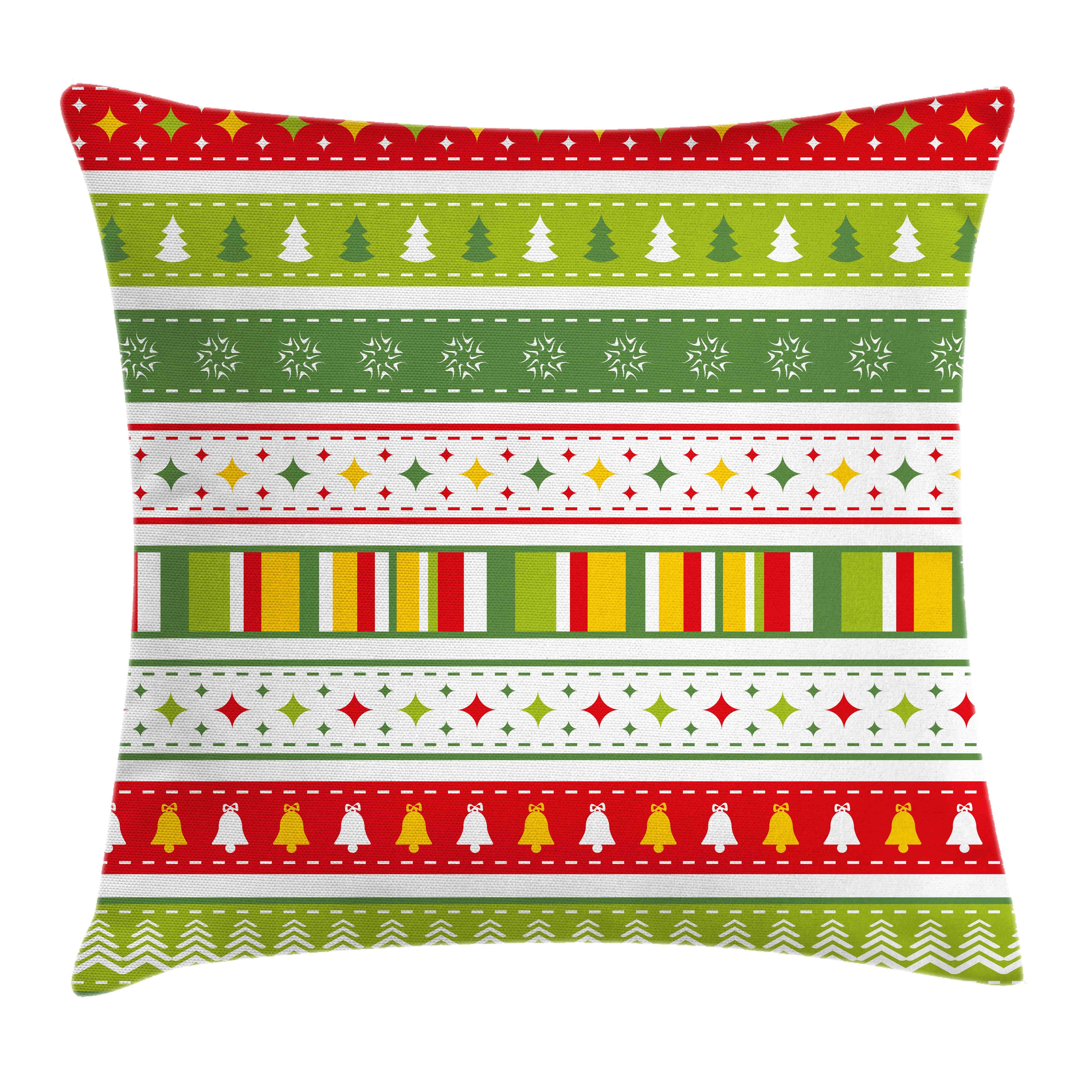 Kissenbezüge Reißverschluss Kissenhülle mit Farbfesten Farben Beidseitiger Druck, Abakuhaus (1 Stück), Weihnachten traditionelle Grenzen