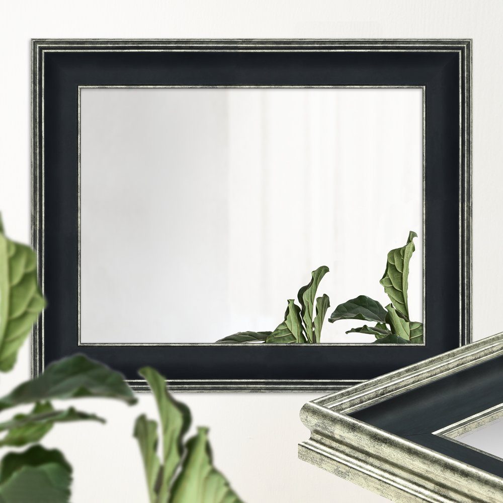 Kunststoff Klassisch WANDStyle Schwarz, Wandspiegel im aus Stil H235,