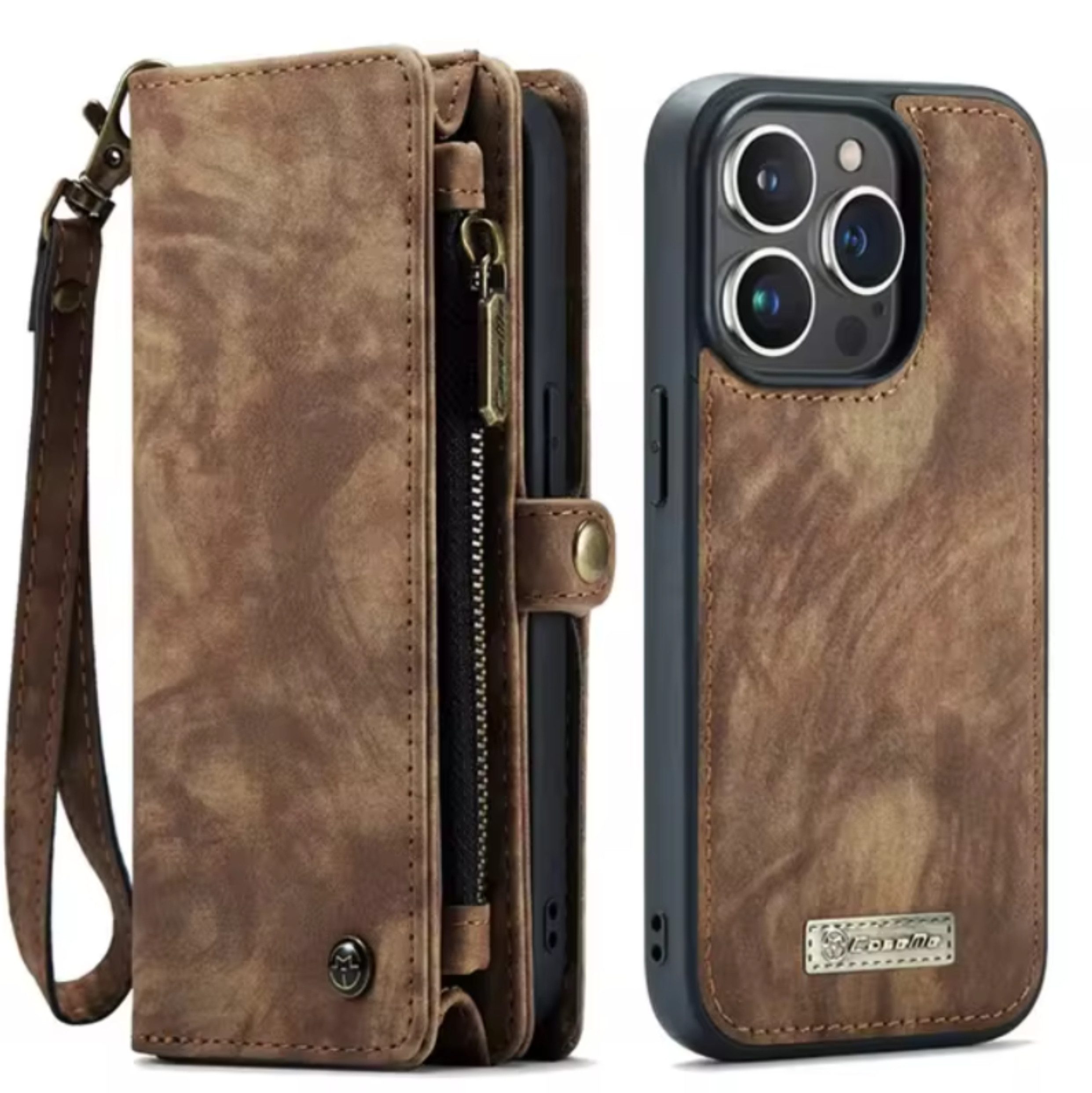CaseMe Handyhülle Caseme iPhone Hülle mit Zipper 2in1