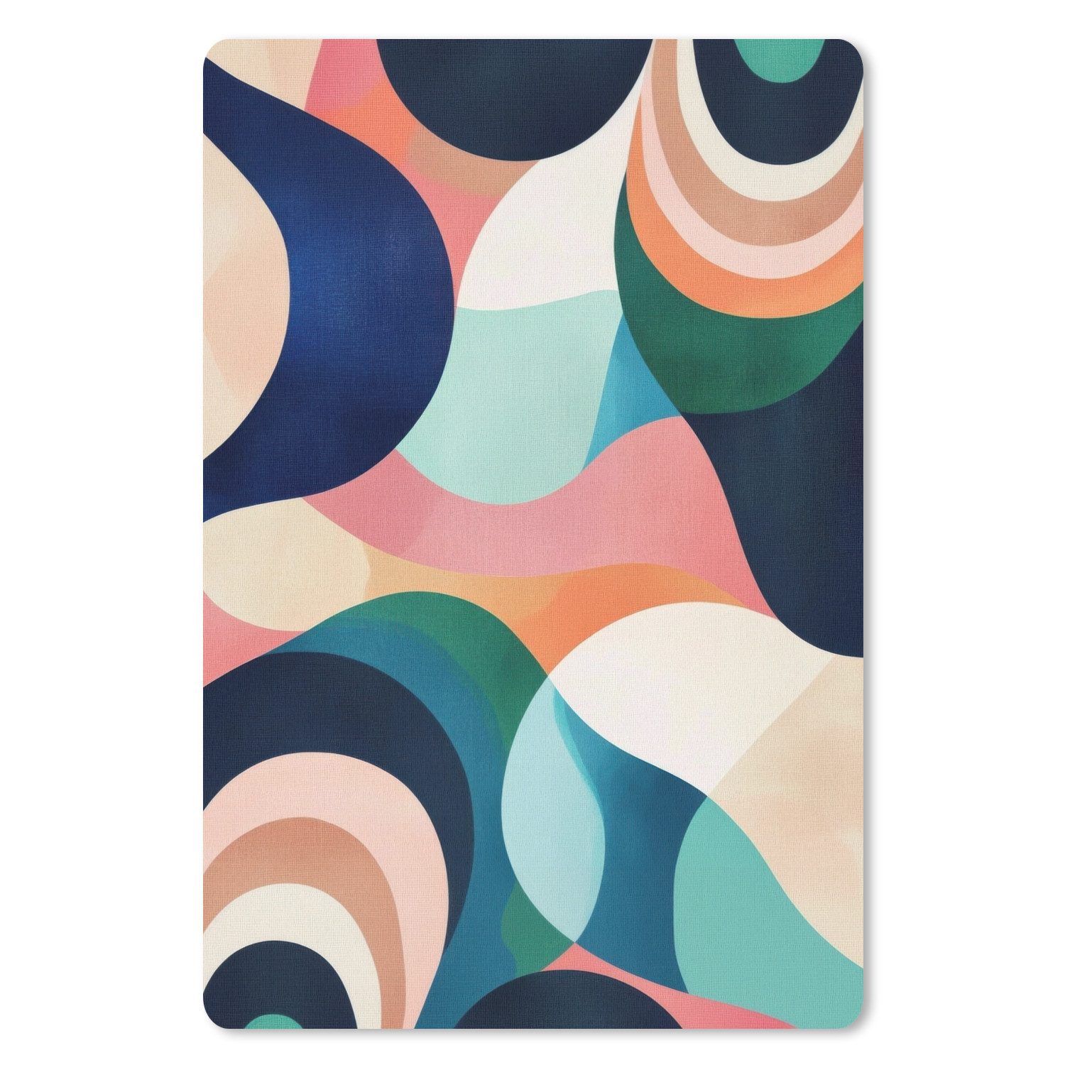 MuchoWow Mauspad Abstrakt - Blau - Rosa (1-St), Maus Pad Klein, Gaming Zubehör, Büro Deko, 18x27 cm