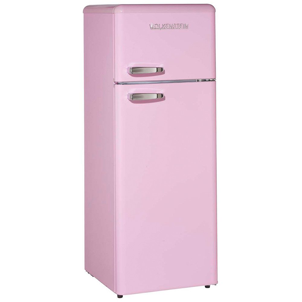 Wolkenstein Kühl-/Gefrierkombination GK212.4RT SP, 145.6 cm hoch, 54.5 cm breit, Kühlschrank Retro rosa 211 Liter