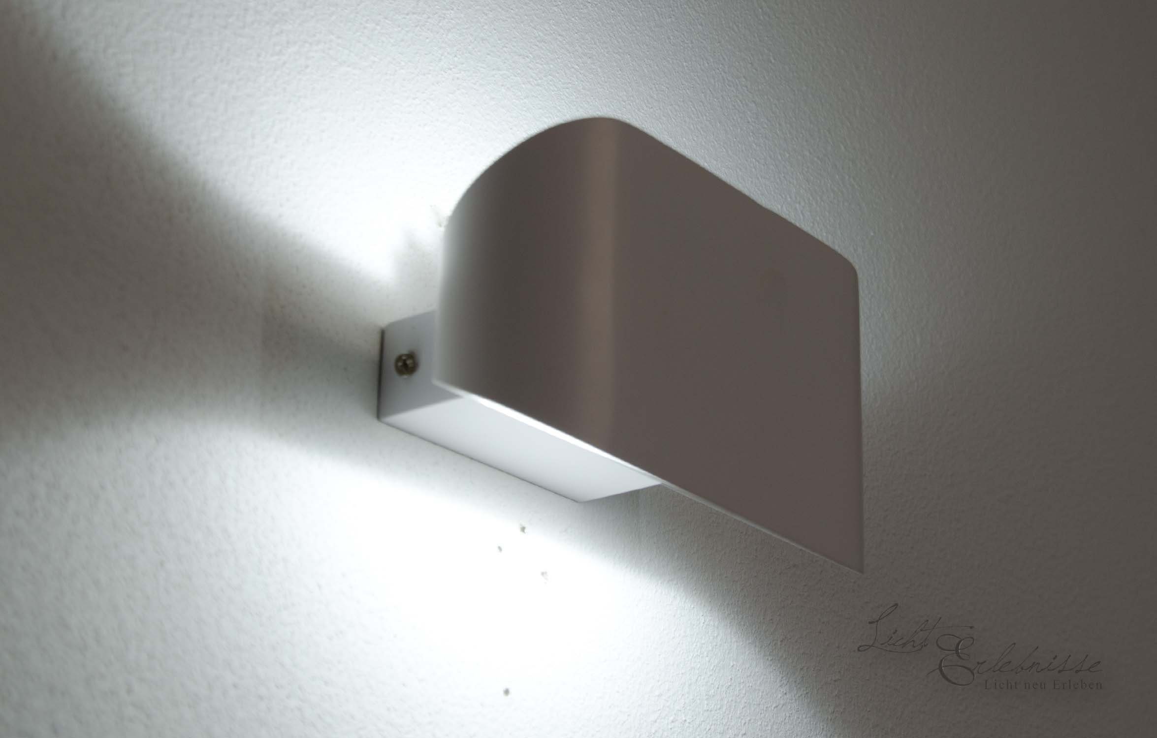 Beleuchtung Wandleuchte K LED Modern WAND, Wandlampe LIER Licht-Erlebnisse 6000 Weiß fest integriert, Aluminium Kaltweiß, LED