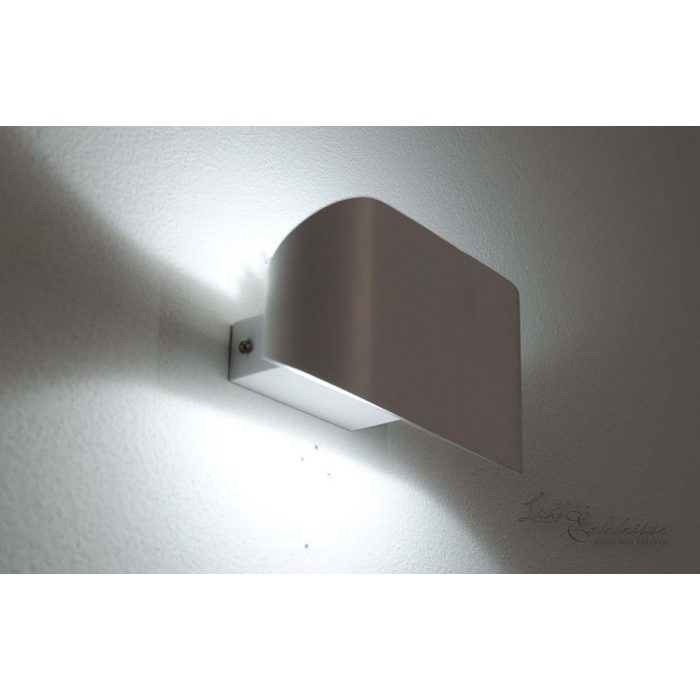 Licht-Erlebnisse Wandleuchte LIER WAND LED fest integriert Kaltweiß LED Wandlampe Weiß Aluminium 6000 K Modern Beleuchtung