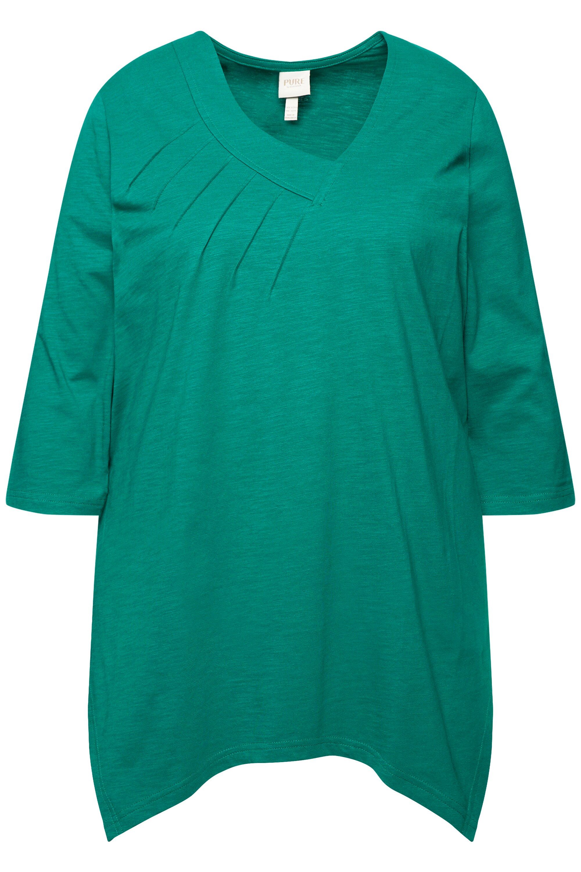 Ulla Popken Longshirt Shirt A-Linie V-Ausschnitt günstig online kaufen