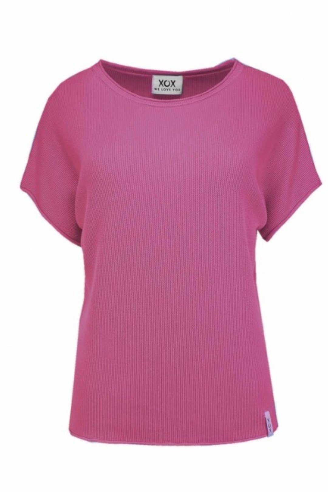 XOX T-Shirt XOX Pullunder Rundhals, kurzarm, Boxy Shirt pink - Fair Trade, Oberteil, Shirt, Damenmode