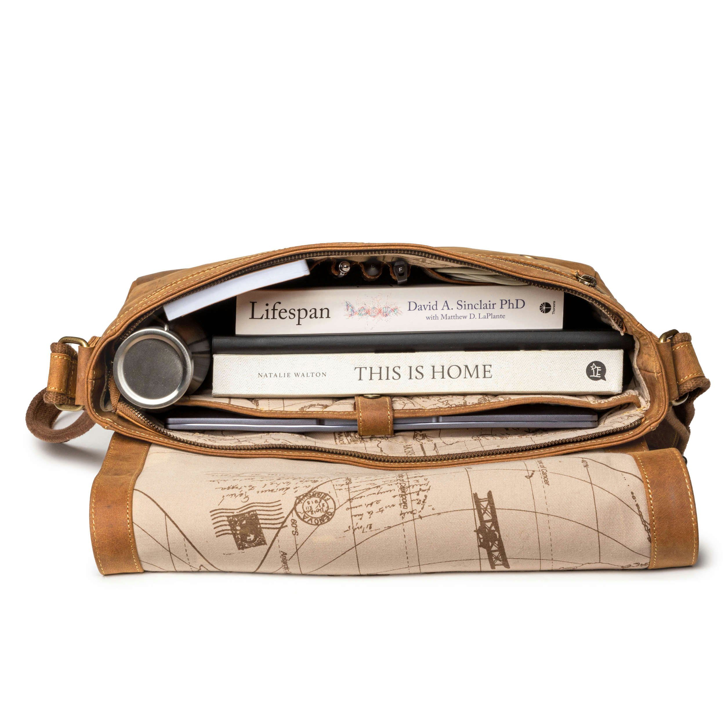 DRAKENSBERG Umhängetasche Messenger Bag »Leon« Cognac-Braun, günstig online kaufen