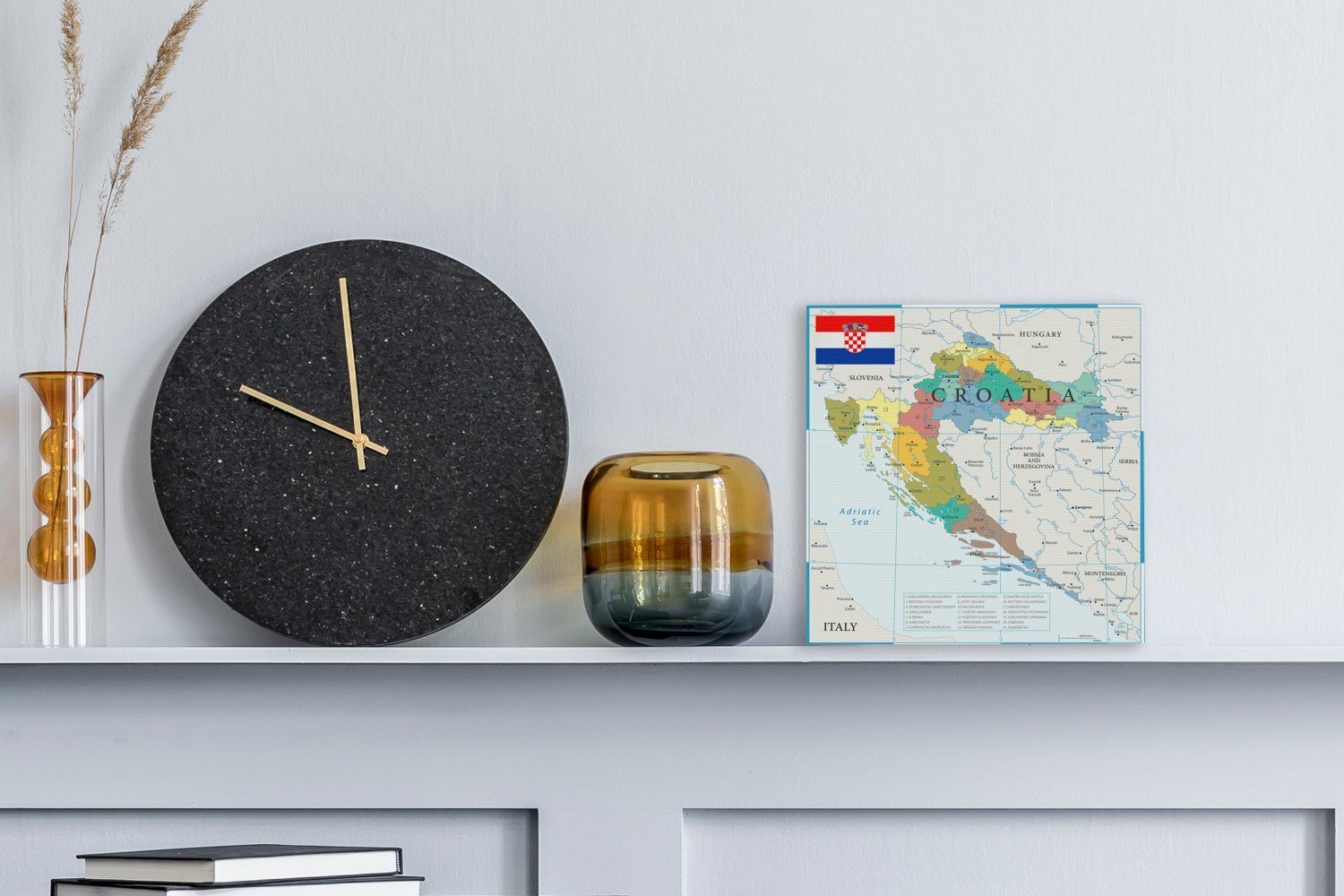 OneMillionCanvasses® Leinwandbild Detaillierte Karte von Kroatien günstig online kaufen