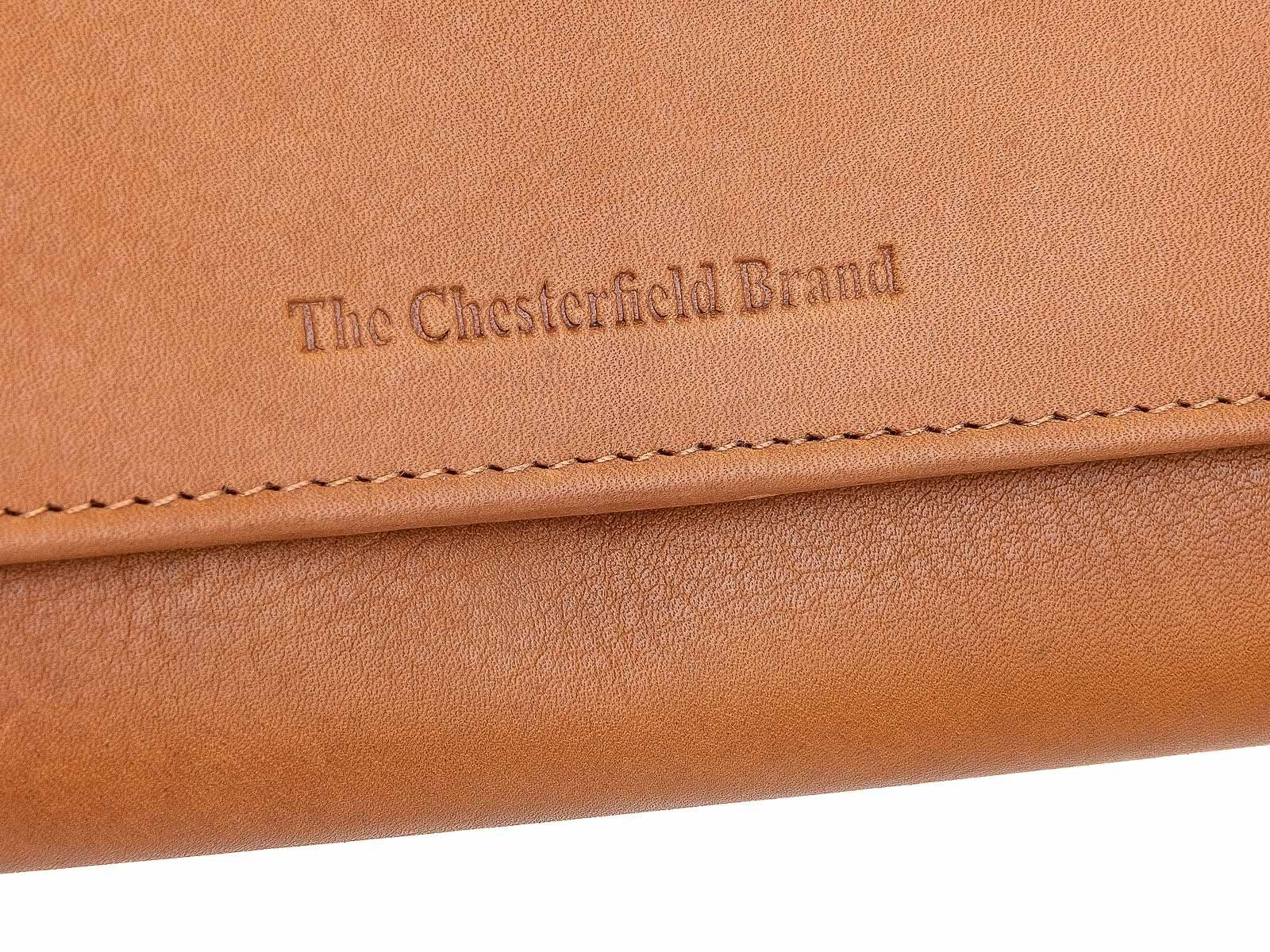 Geldbörse Leder The Brand Überschlag mit Chesterfield (1-tlg), braun Geldbörse