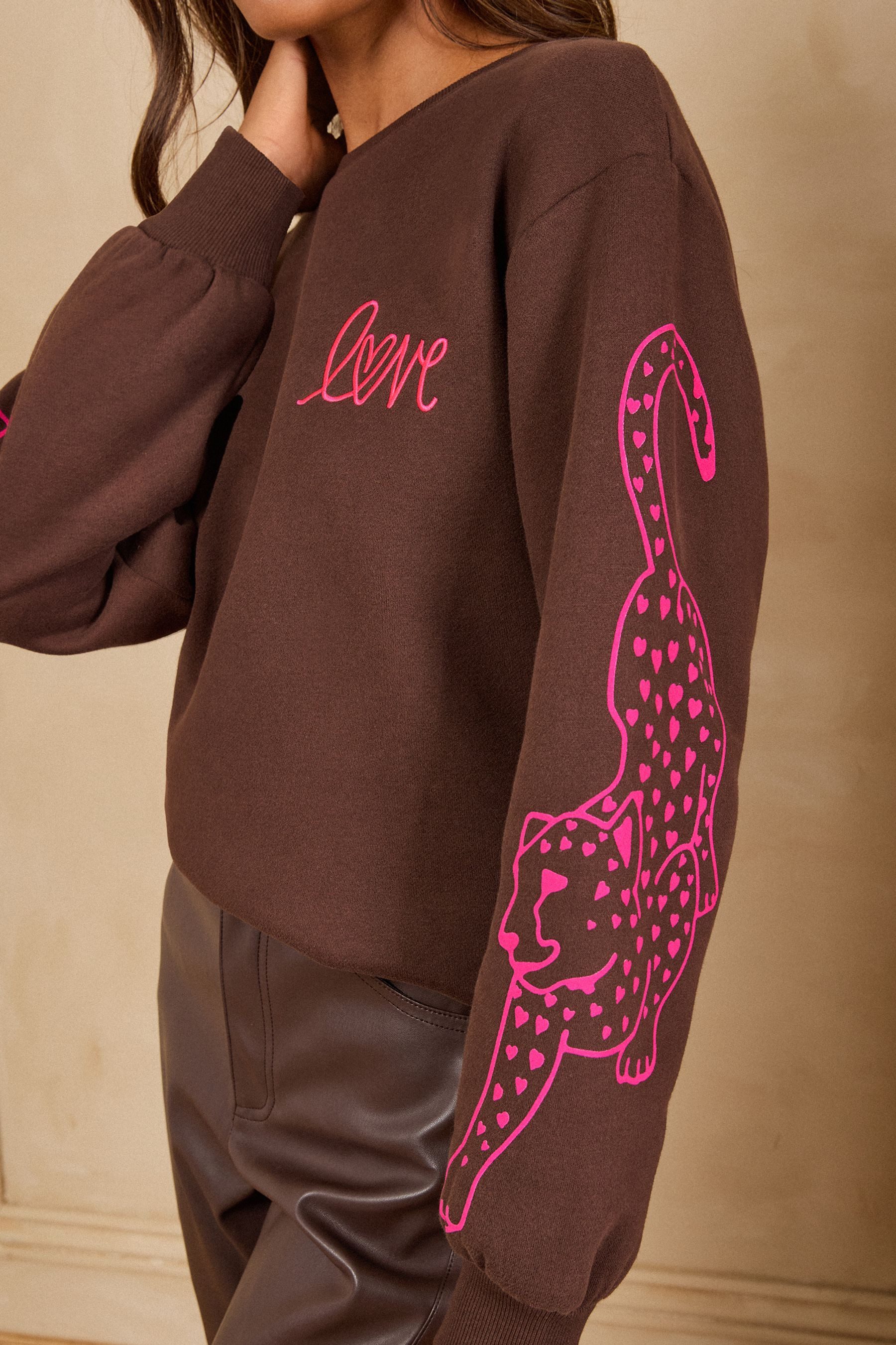 Love & Roses Sweater Love & Roses Sweatshirt mit Gepard-Motiv, Regular (1-tlg) – Bild 4 von 5