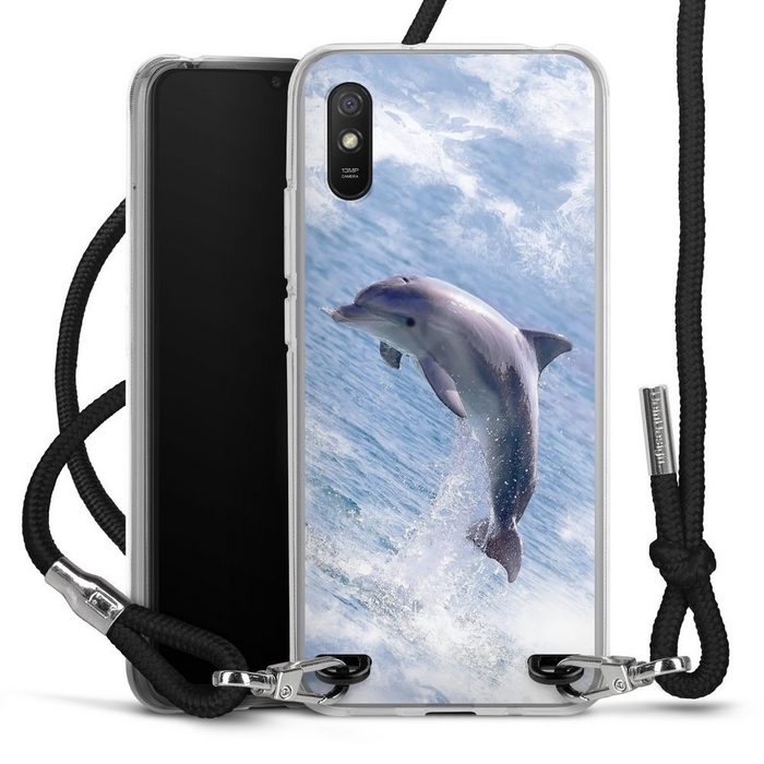 DeinDesign Handyhülle Delfine Meer Wal Springender Delphin Xiaomi Redmi 9A Handykette Hülle mit Band Case zum Umhängen