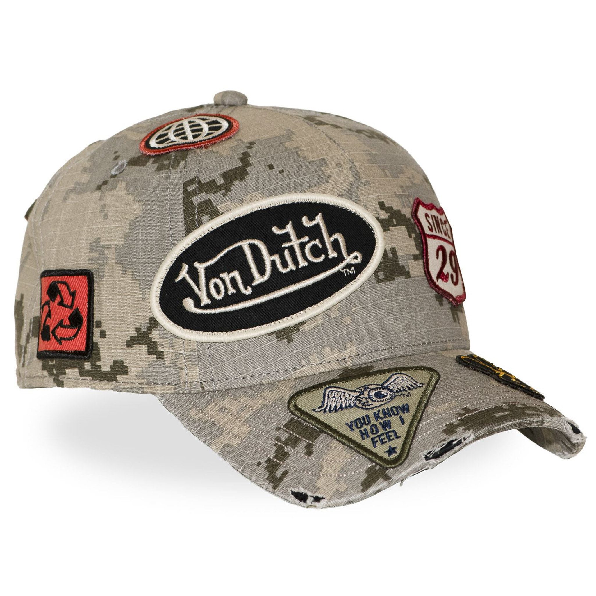 Von Dutch Baseball Cap Von Dutch Originals 5 Panel Snapback Cap CAMO PATCH VD (Basecap, Basecap, Snapback Cap) Camouflage Optik